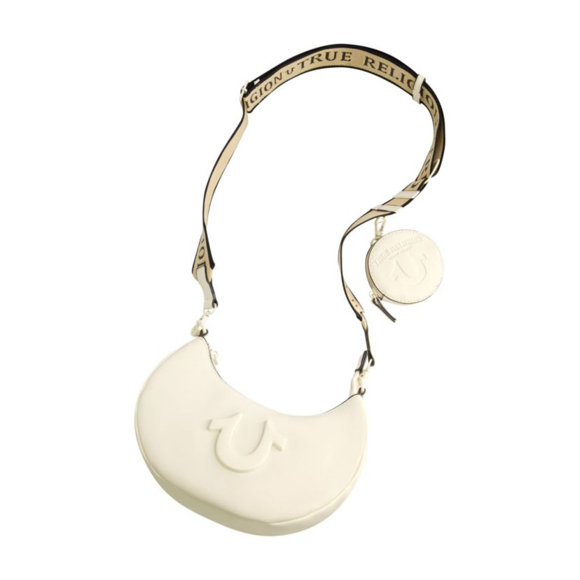 True Religion Logo Strap Crescent Hobo