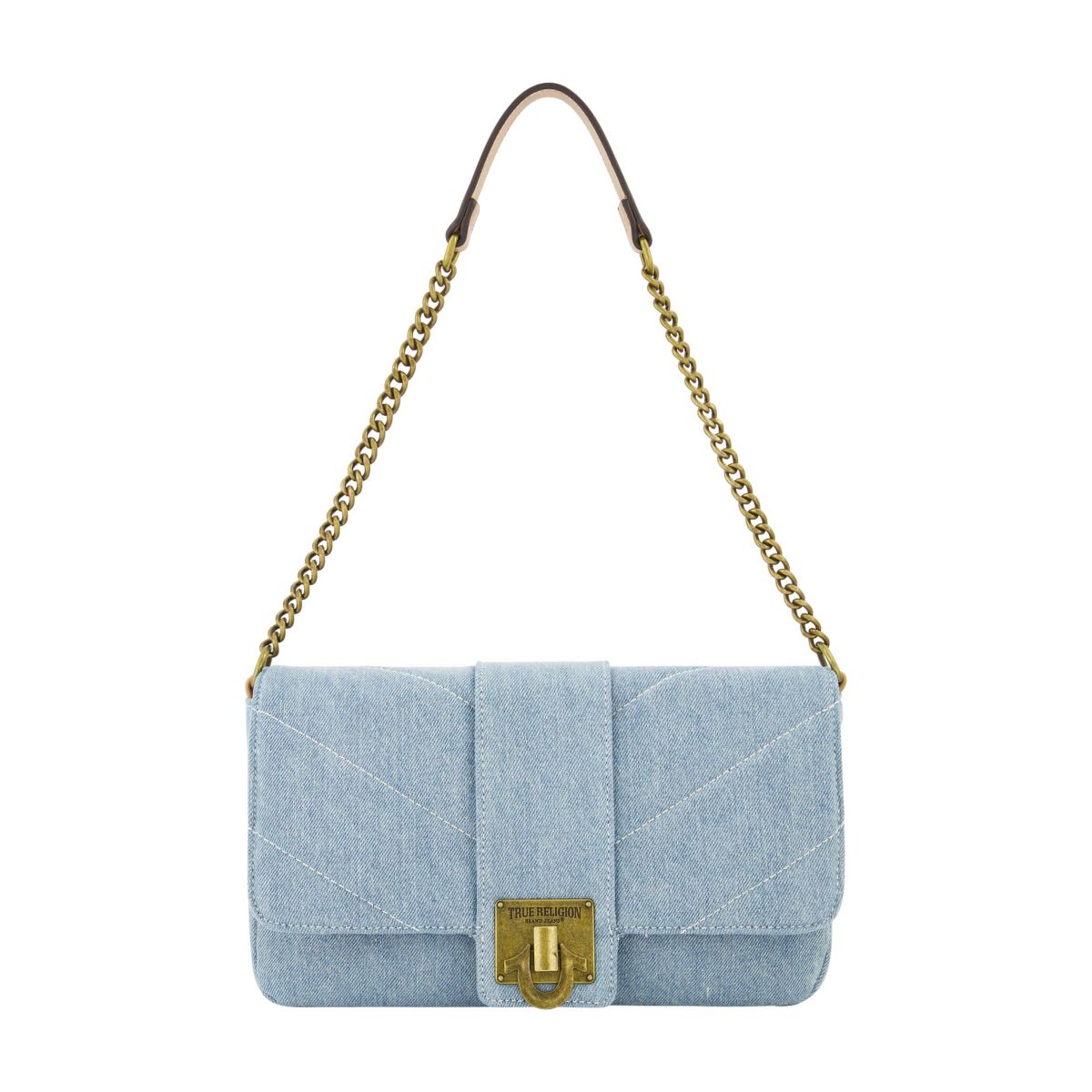 DENIM BRASS HARDWARE FLAP