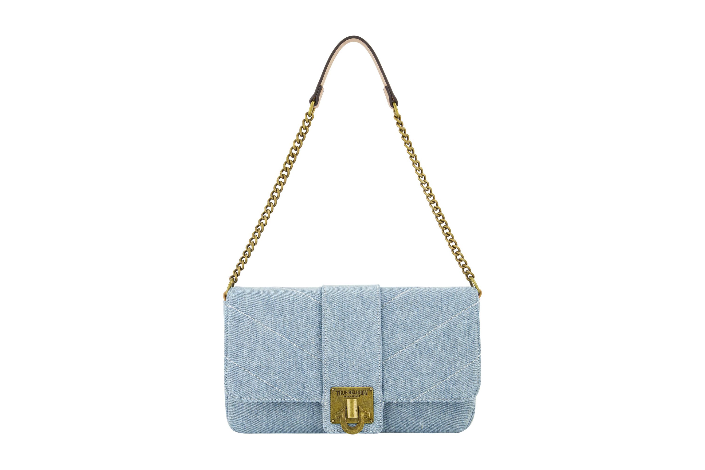 DENIM BRASS HARDWARE FLAP