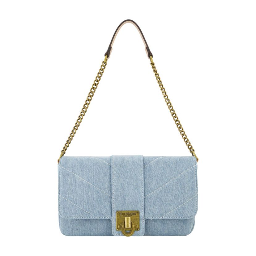DENIM BRASS HARDWARE FLAP