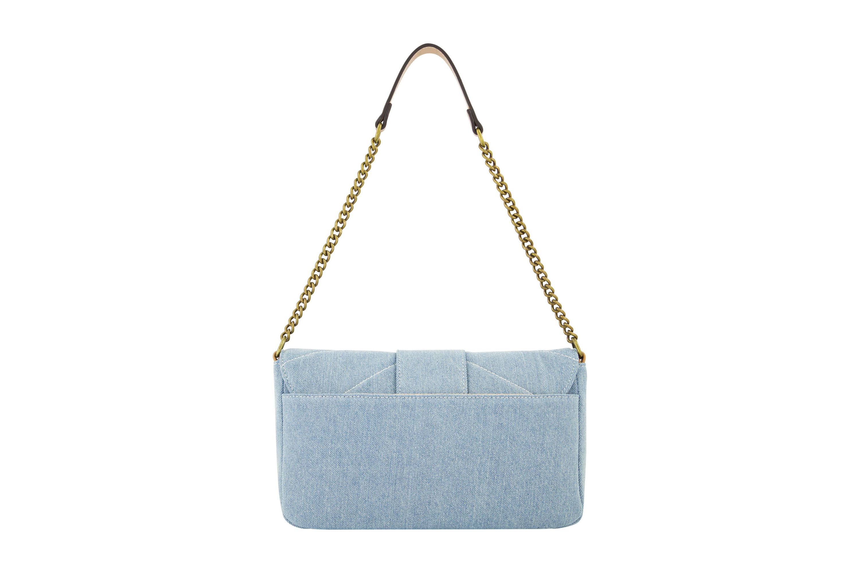 DENIM BRASS HARDWARE FLAP