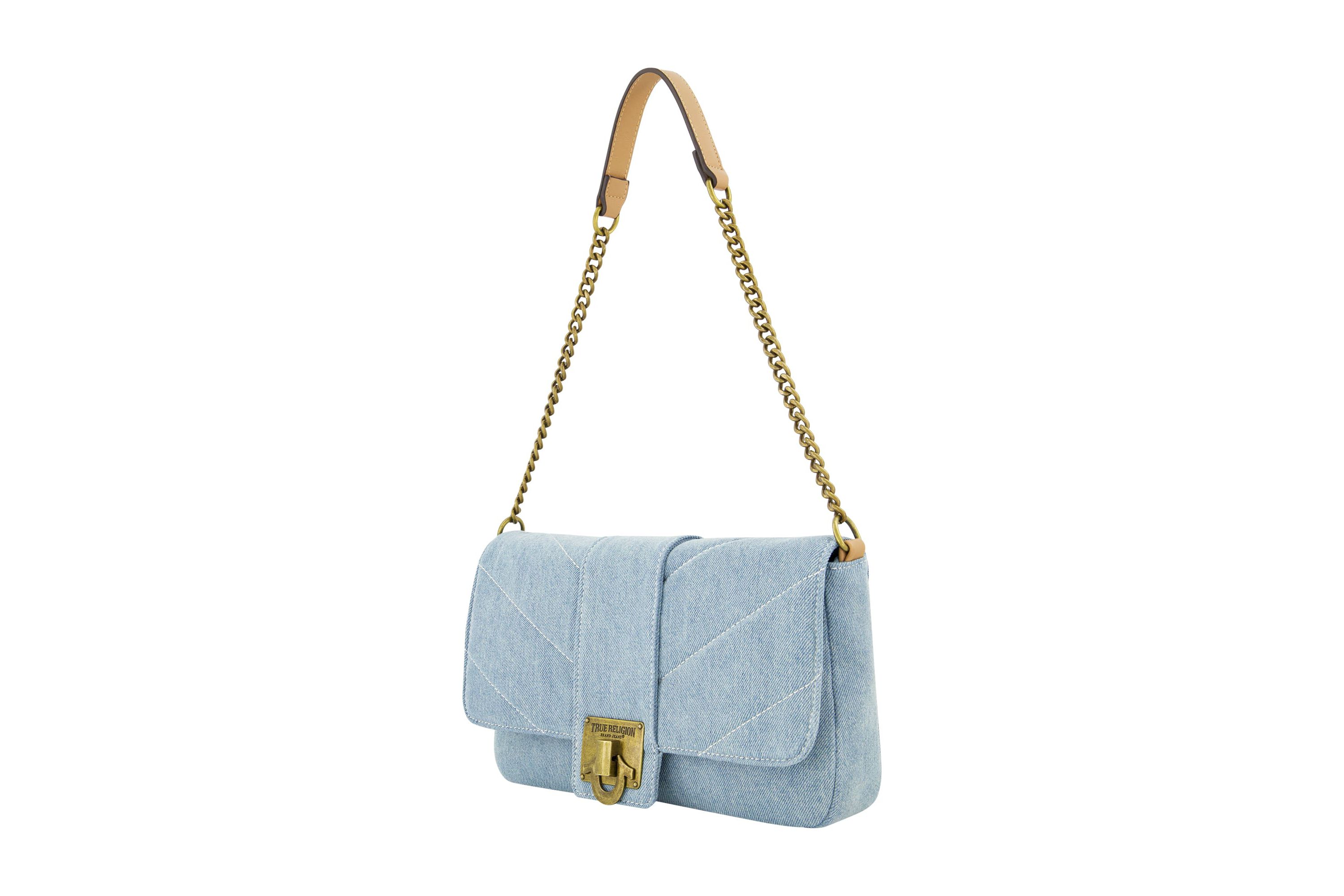 DENIM BRASS HARDWARE FLAP