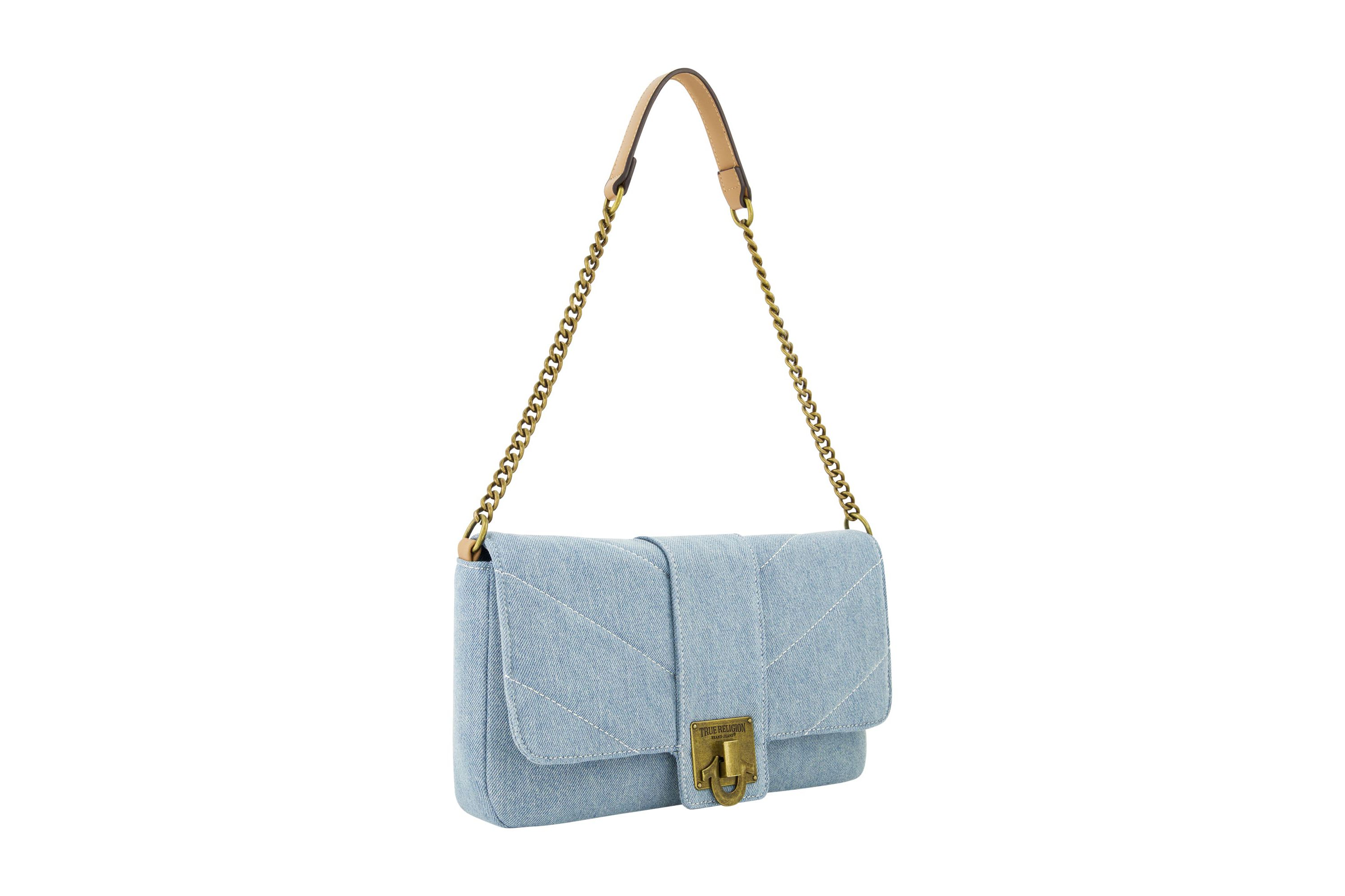 DENIM BRASS HARDWARE FLAP