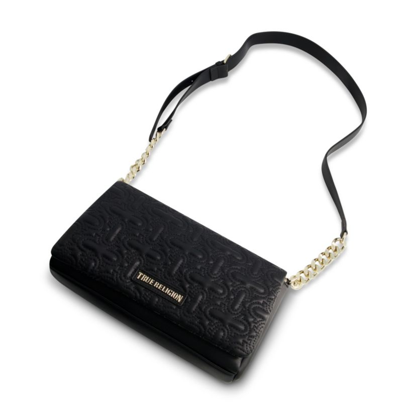 True Religion Quilted Horseshoe Flap Hobo