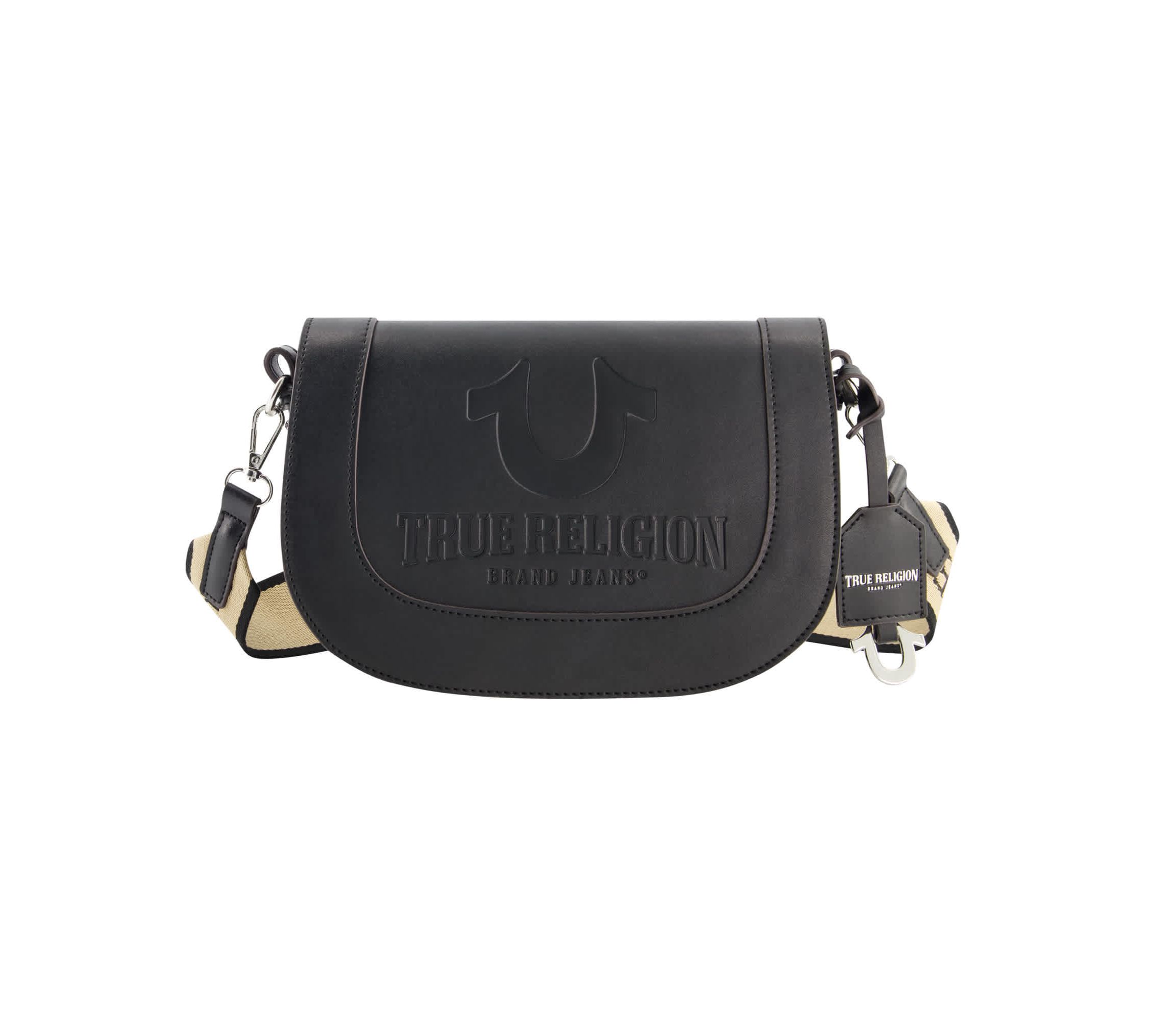 True Religion debossed logo flap shoulder bag