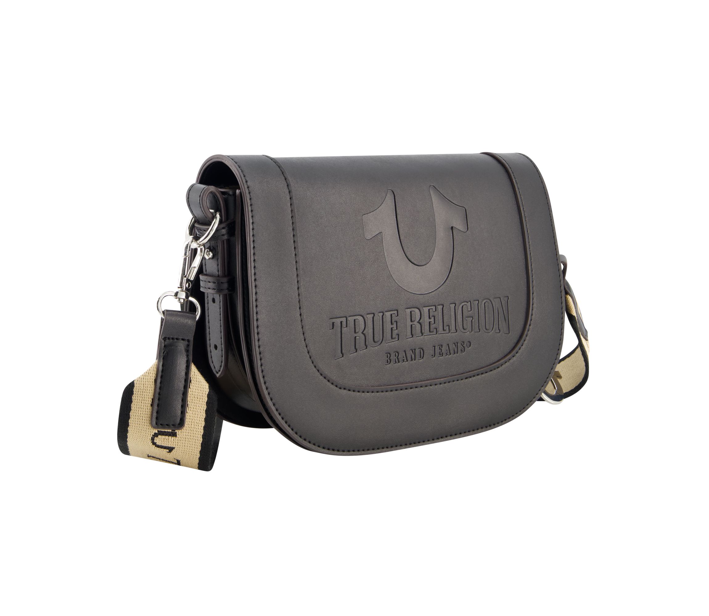 True Religion debossed logo flap shoulder bag