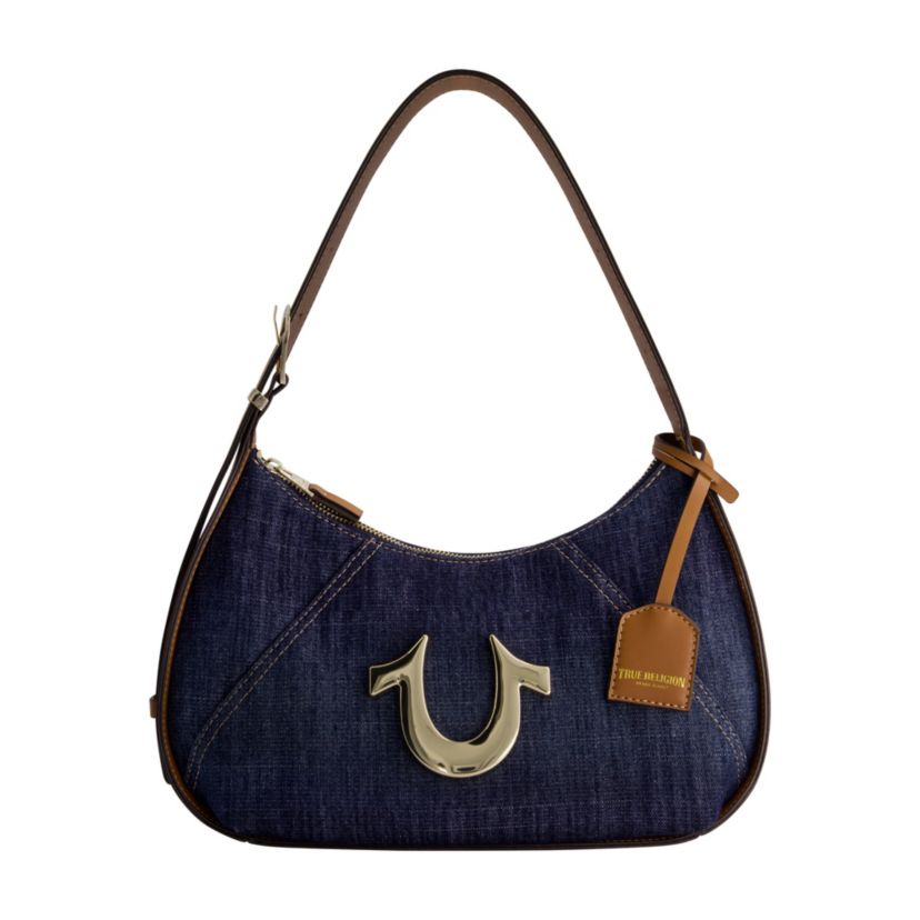 True Religion Metal Horseshoe Denim Hobo