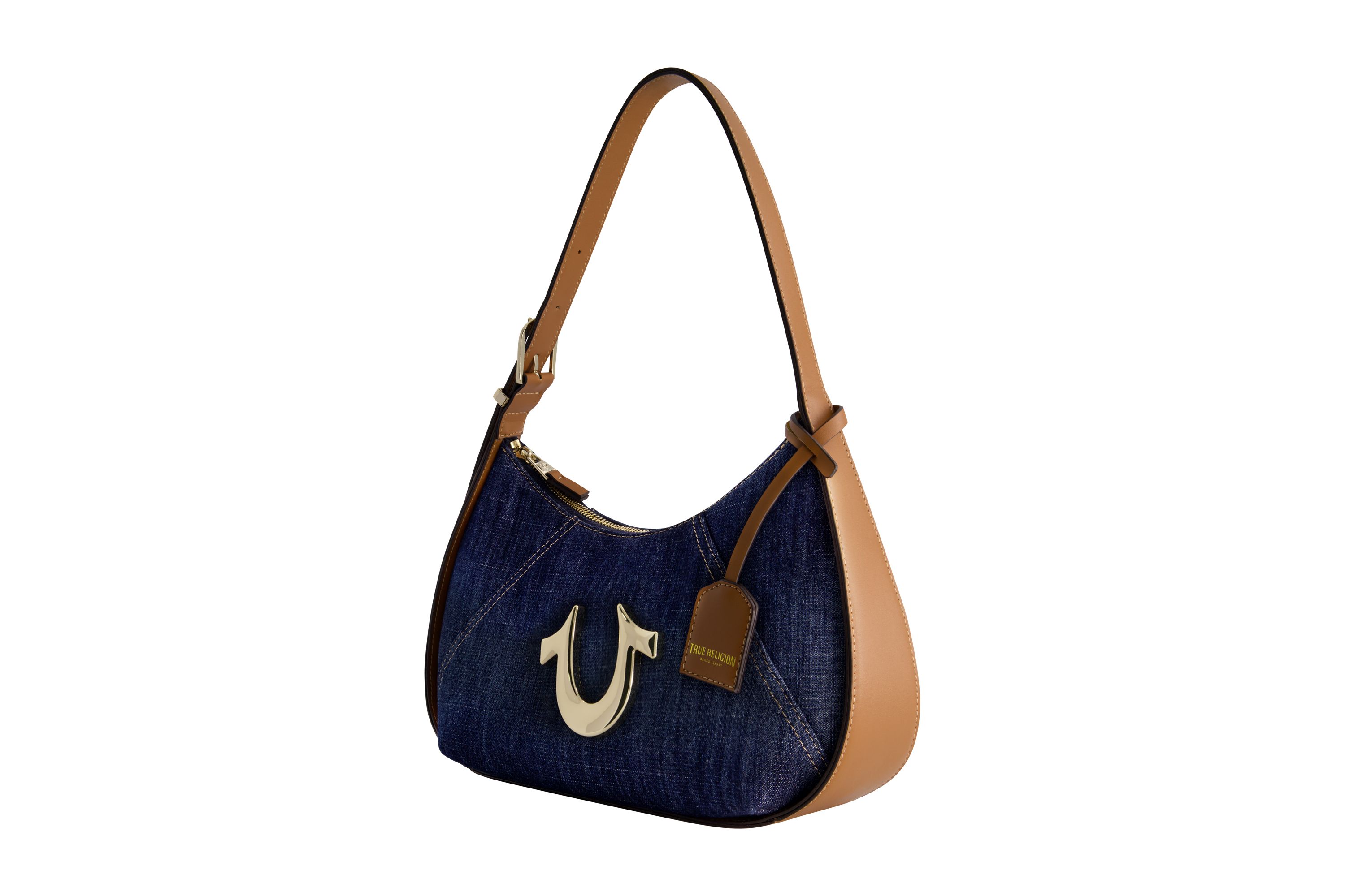 True Religion Metal Horseshoe Denim Hobo