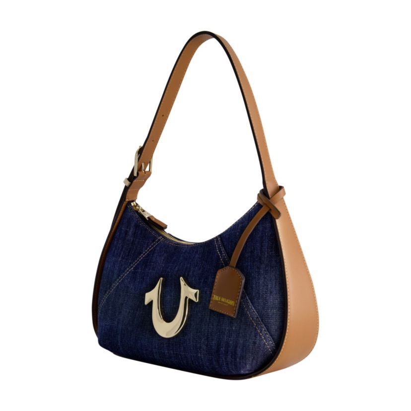 True Religion Metal Horseshoe Denim Hobo