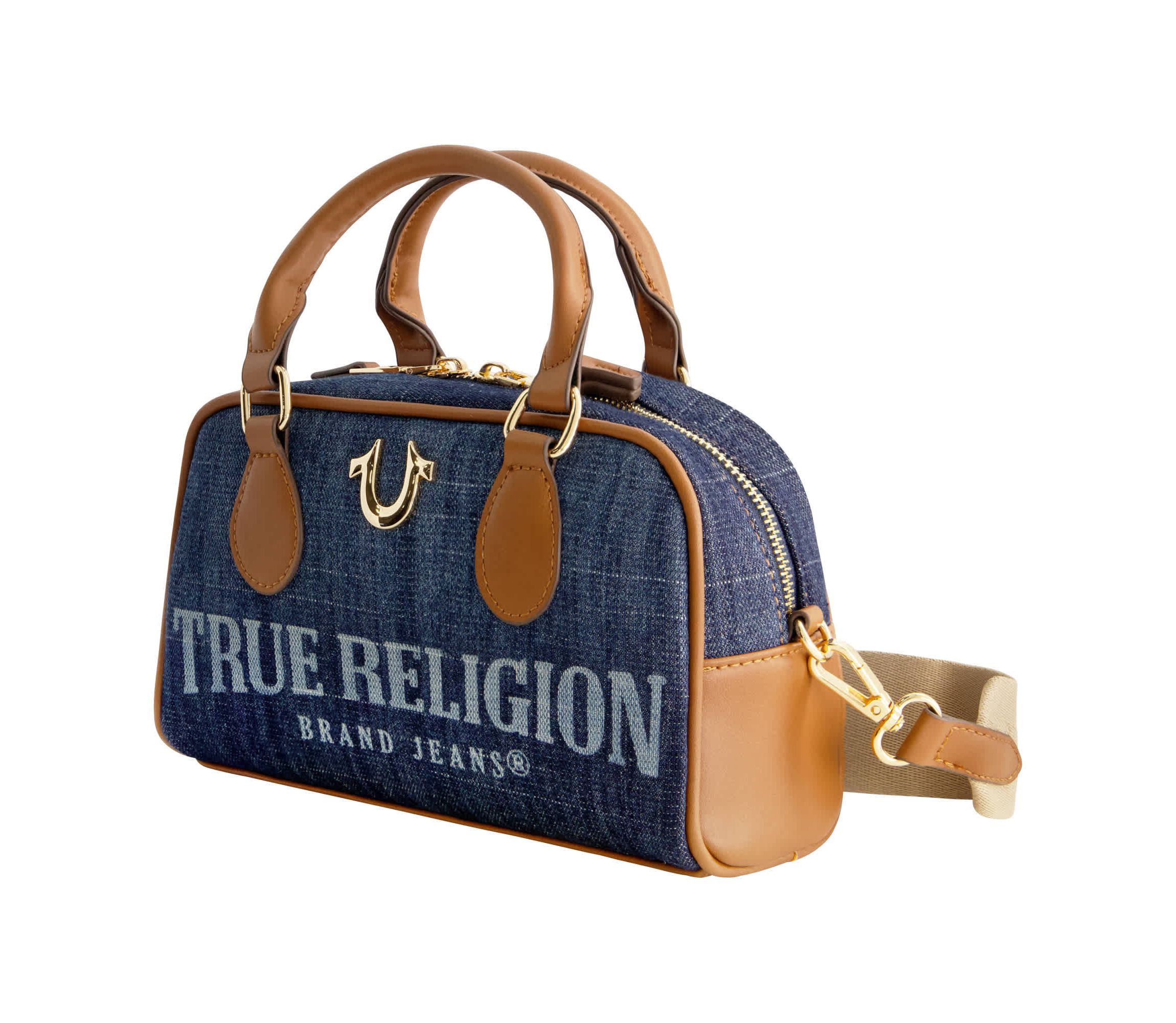 True Religion Denim Logo Mini Satchel Crossbody Bag