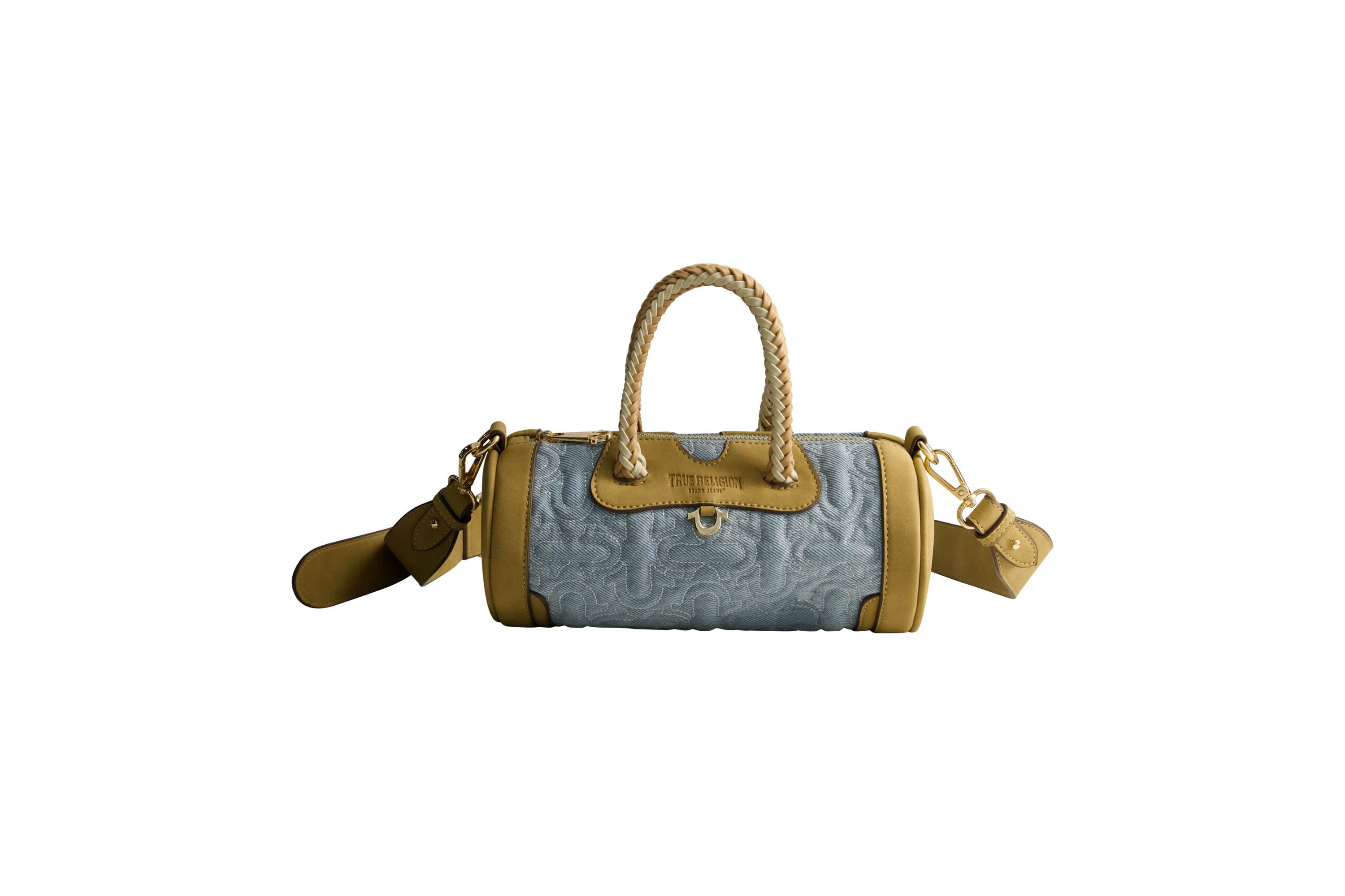 True Religion Quilted Horseshoe Mini Duffel Crossbody Bag