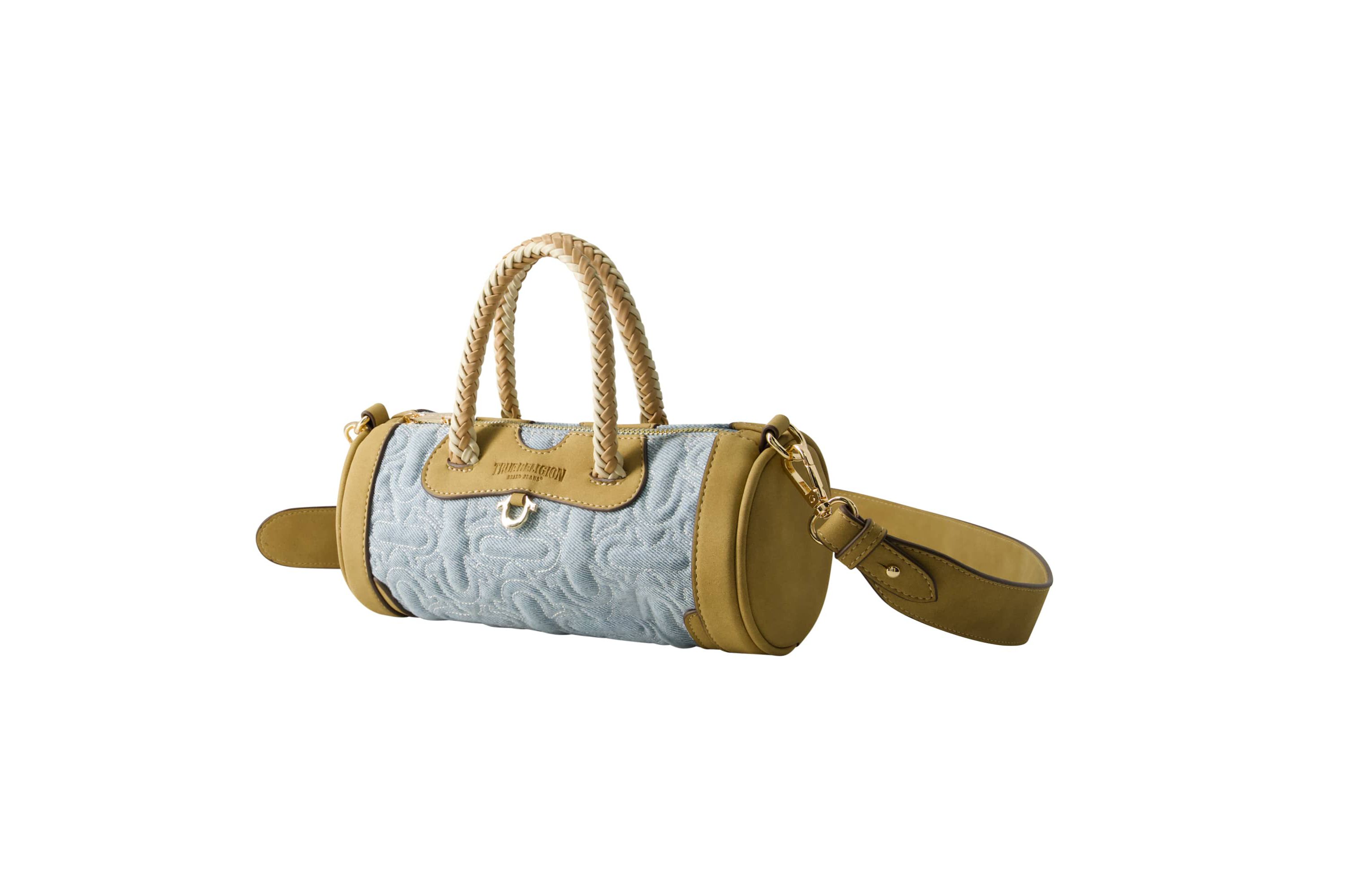 True Religion Quilted Horseshoe Mini Duffel Crossbody Bag