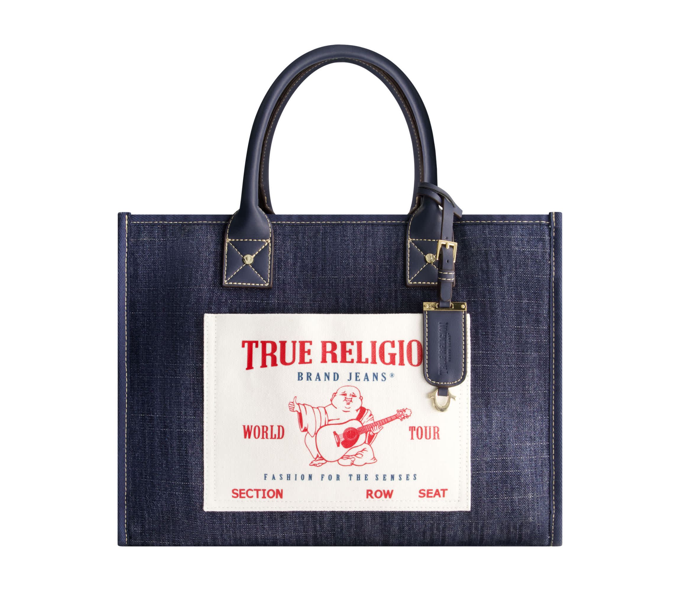 True Religion Buddha Pocket Denim Tote