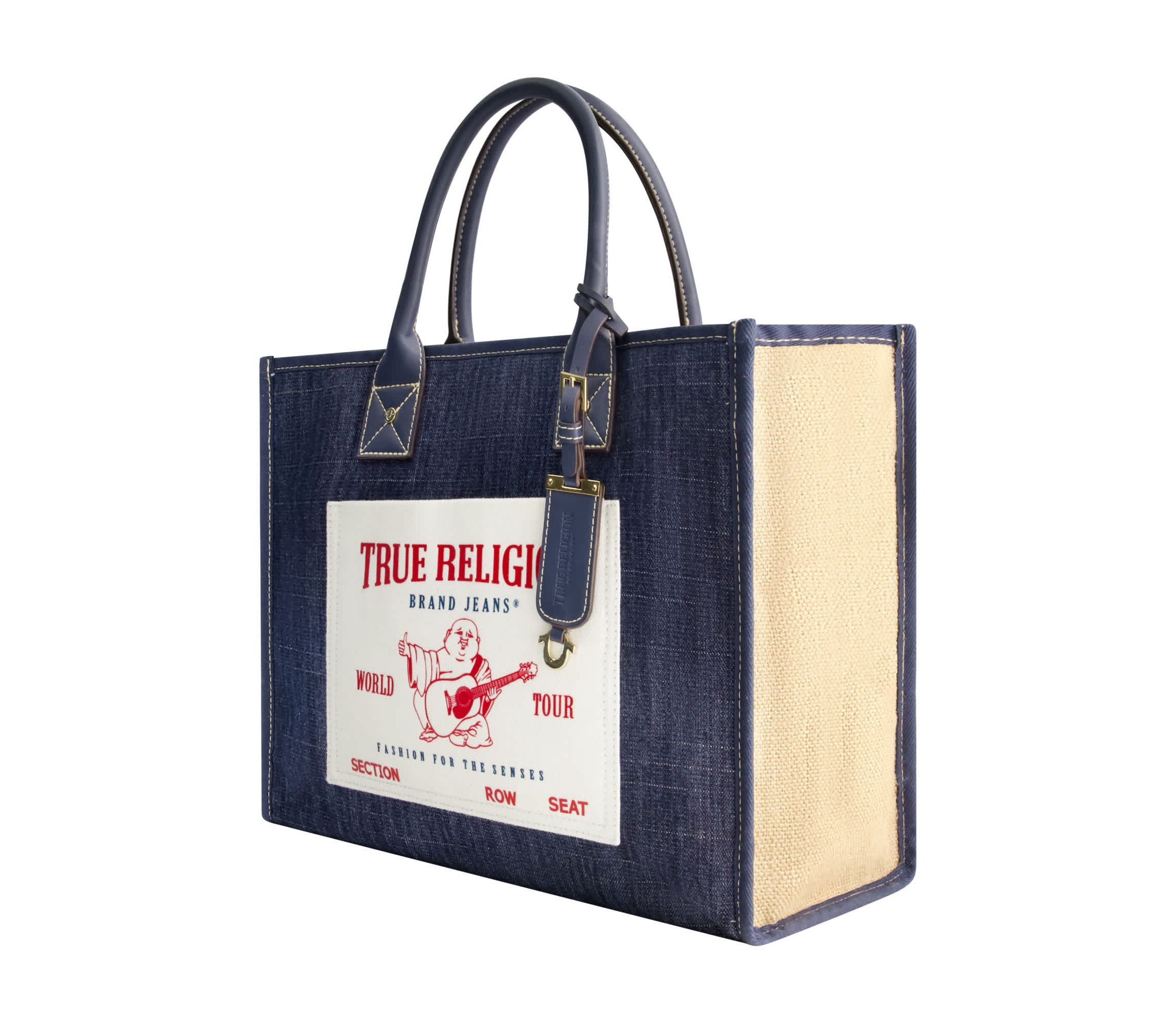True Religion Buddha Pocket Denim Tote