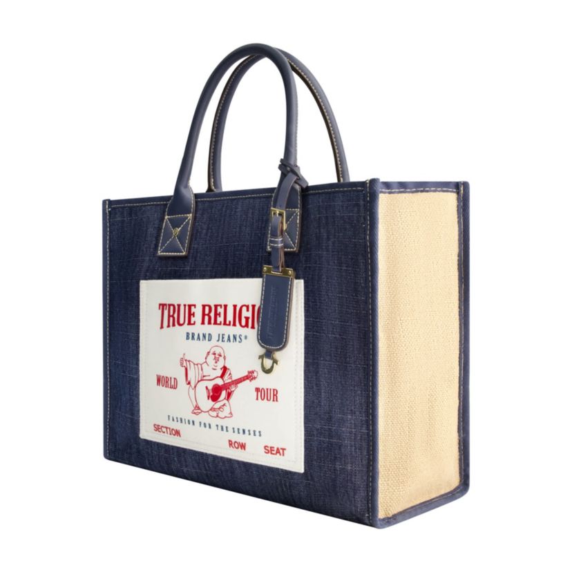 True Religion Buddha Pocket Denim Tote