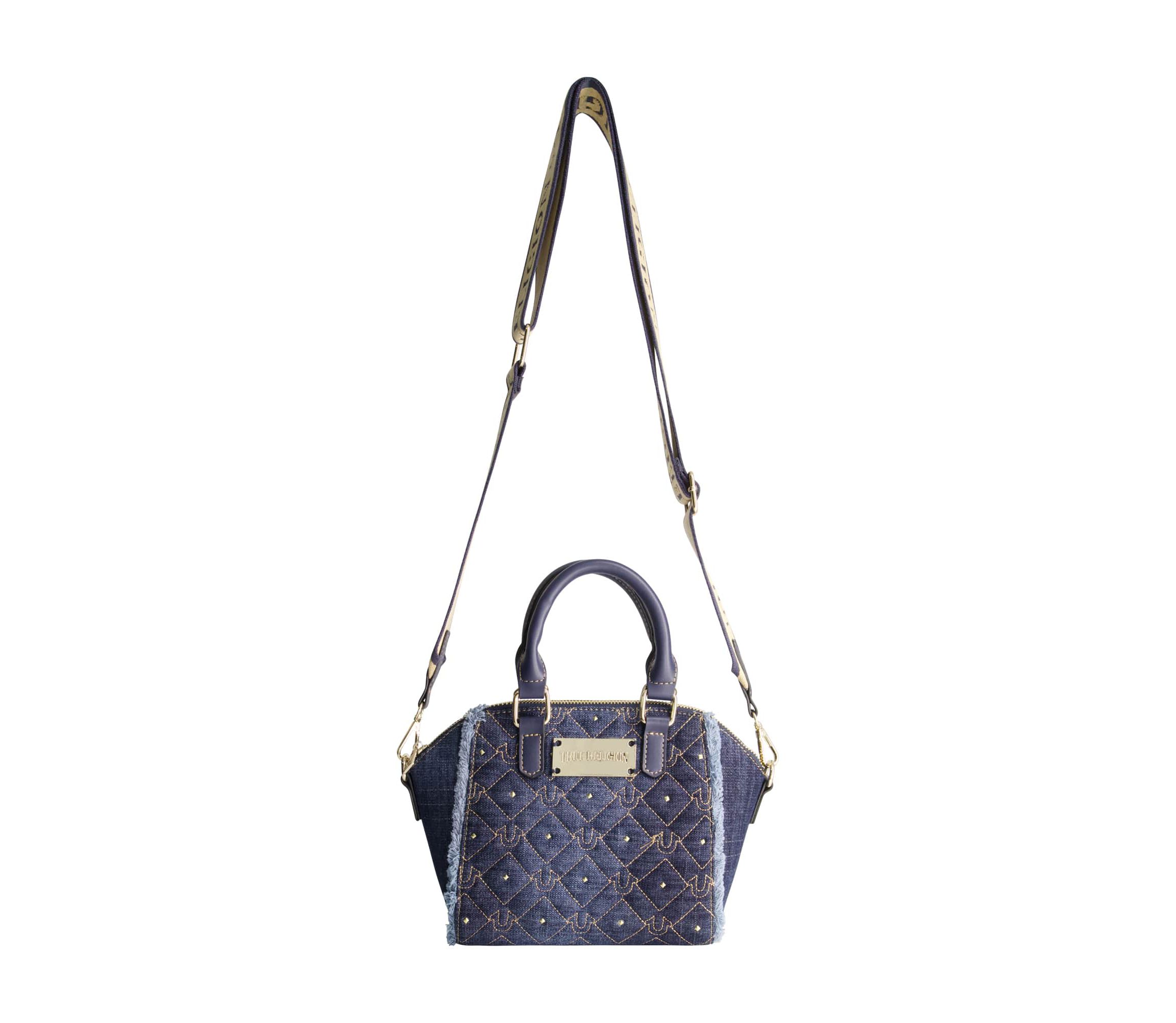 True Religion Frayed Denim Mini Satchel