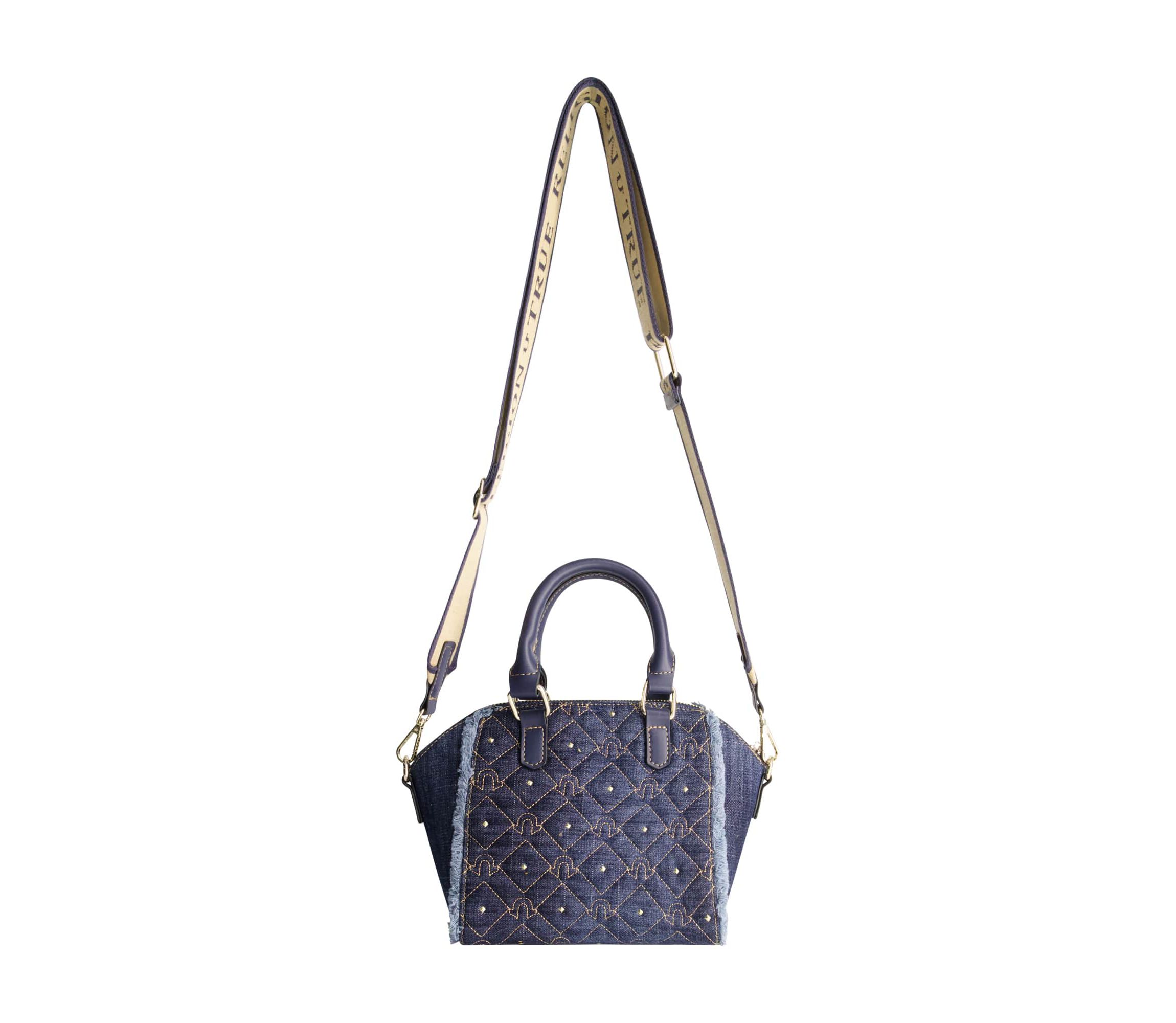 True Religion Frayed Denim Mini Satchel