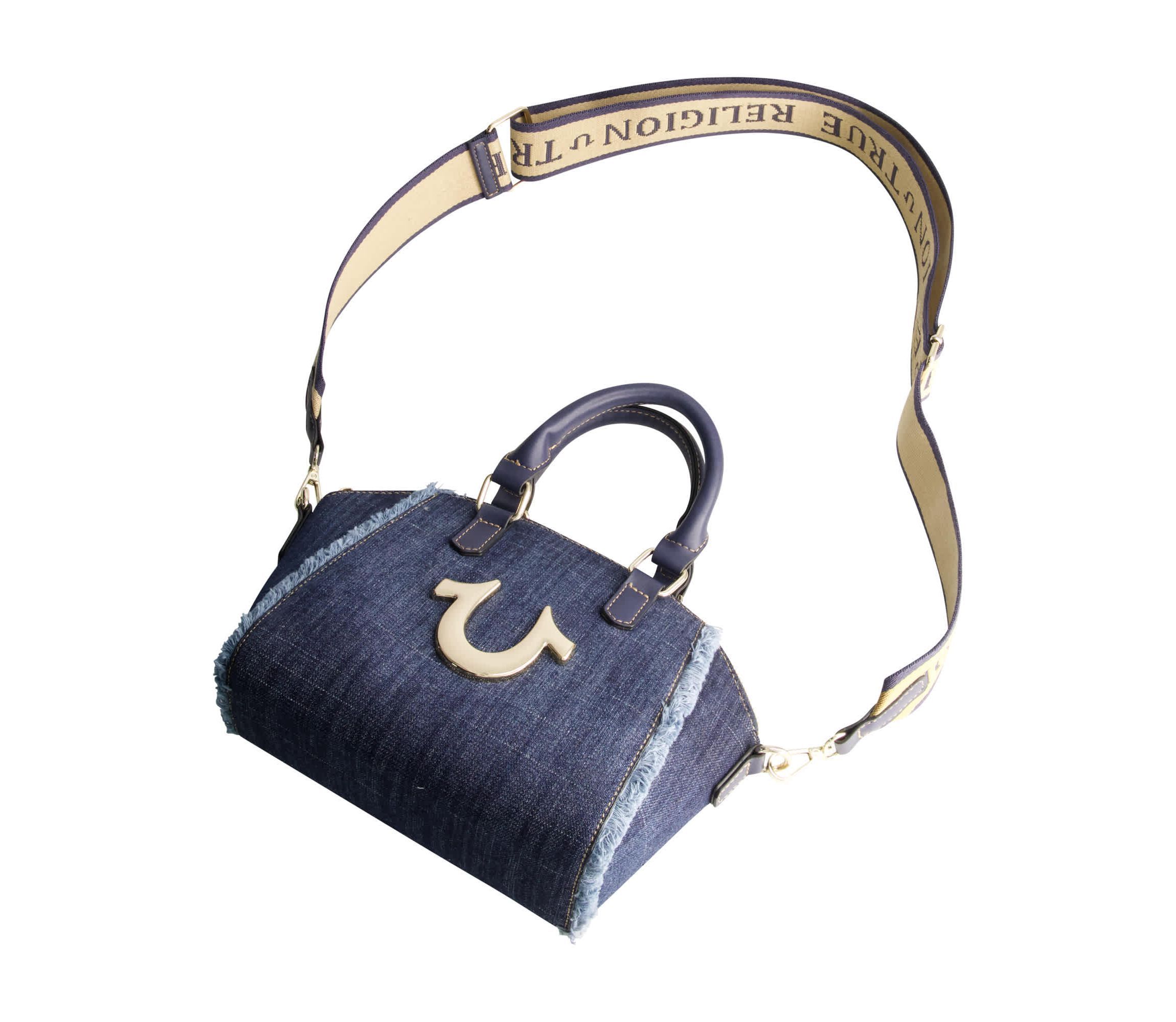 True Religion Frayed Denim Mini Satchel