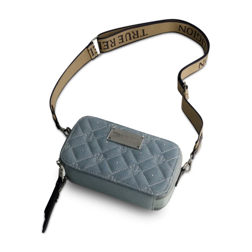 True Religion Studded Denim Camera Bag