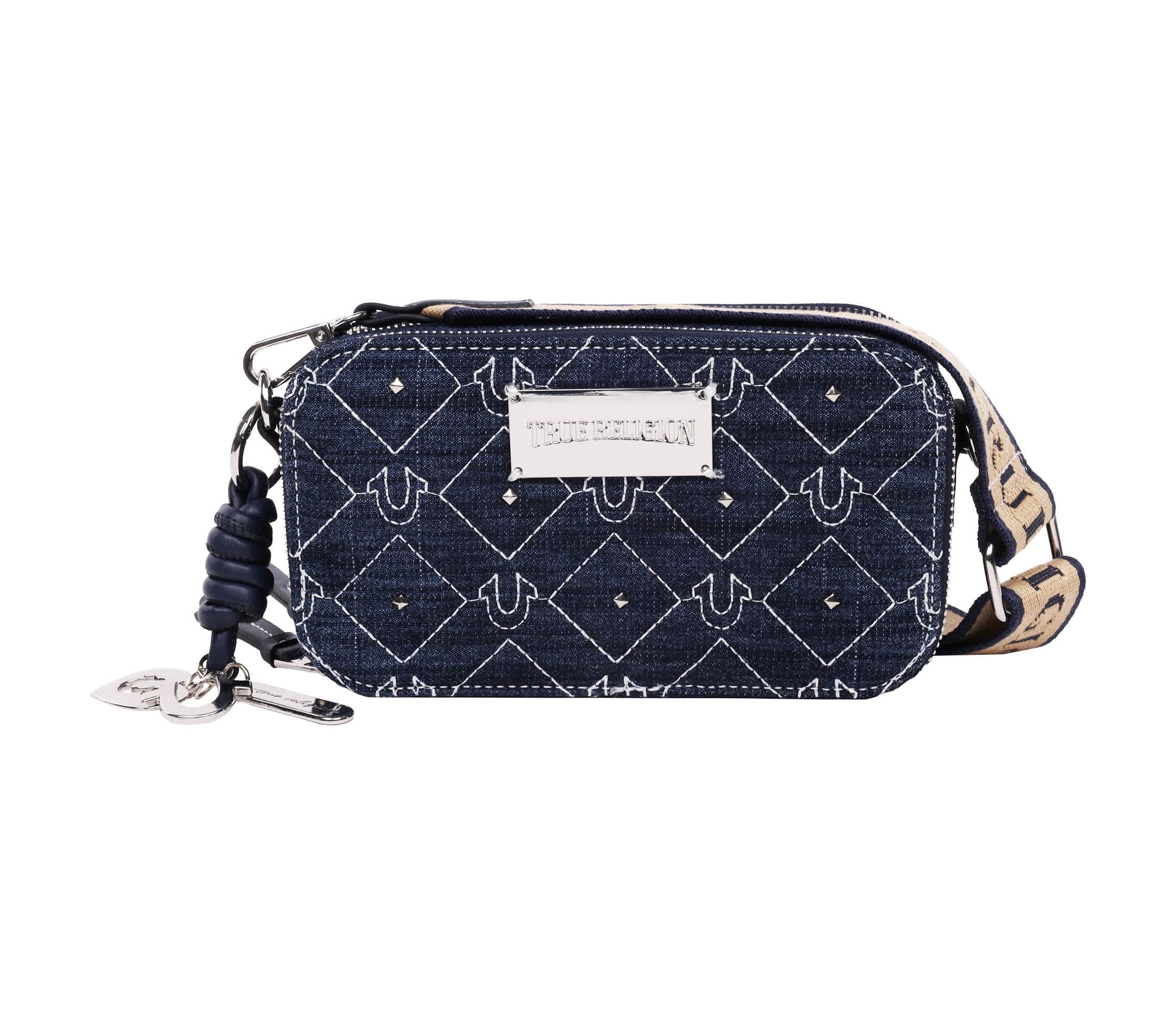 True Religion Studded Denim Camera Bag