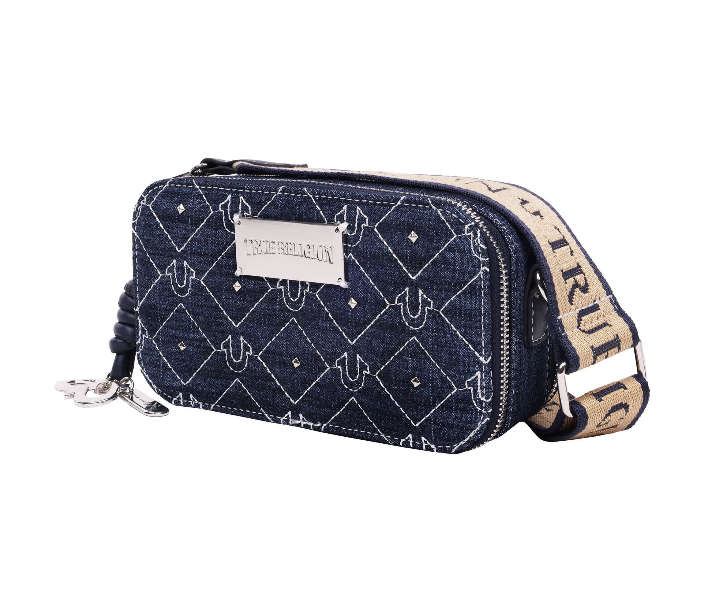 True Religion Studded Denim Camera Bag