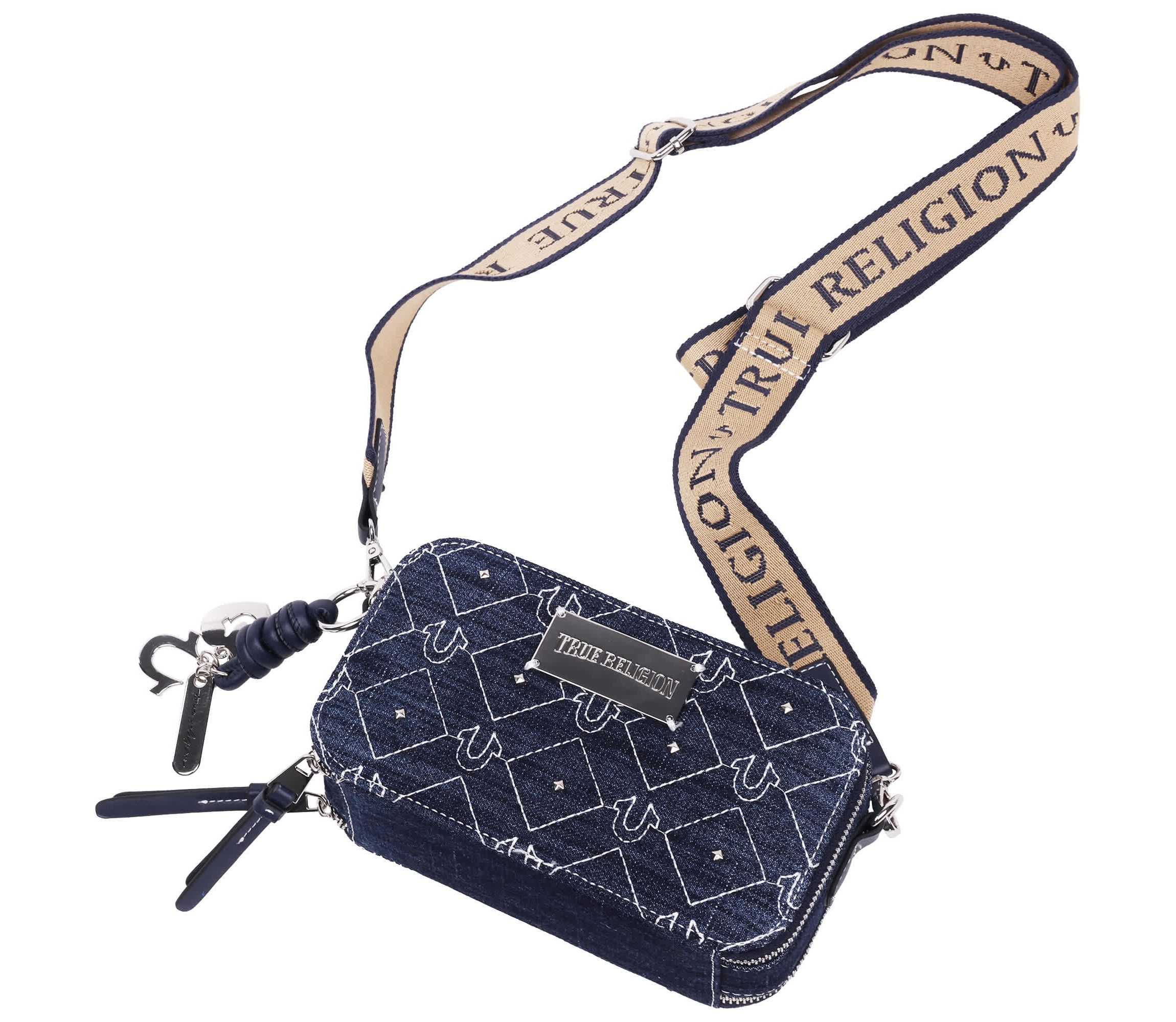 True Religion Studded Denim Camera Bag