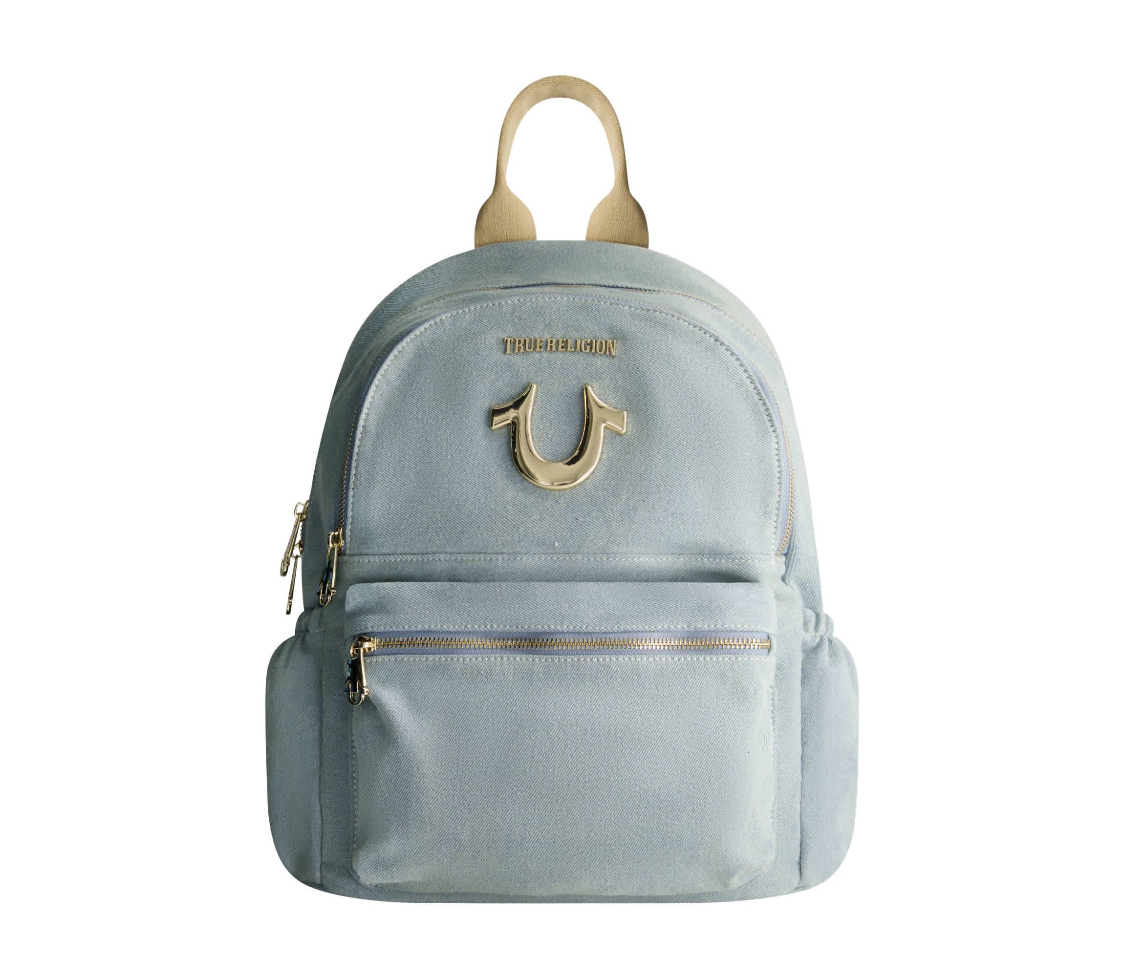 True Religion Zip Pocket Denim Horseshoe Backpack