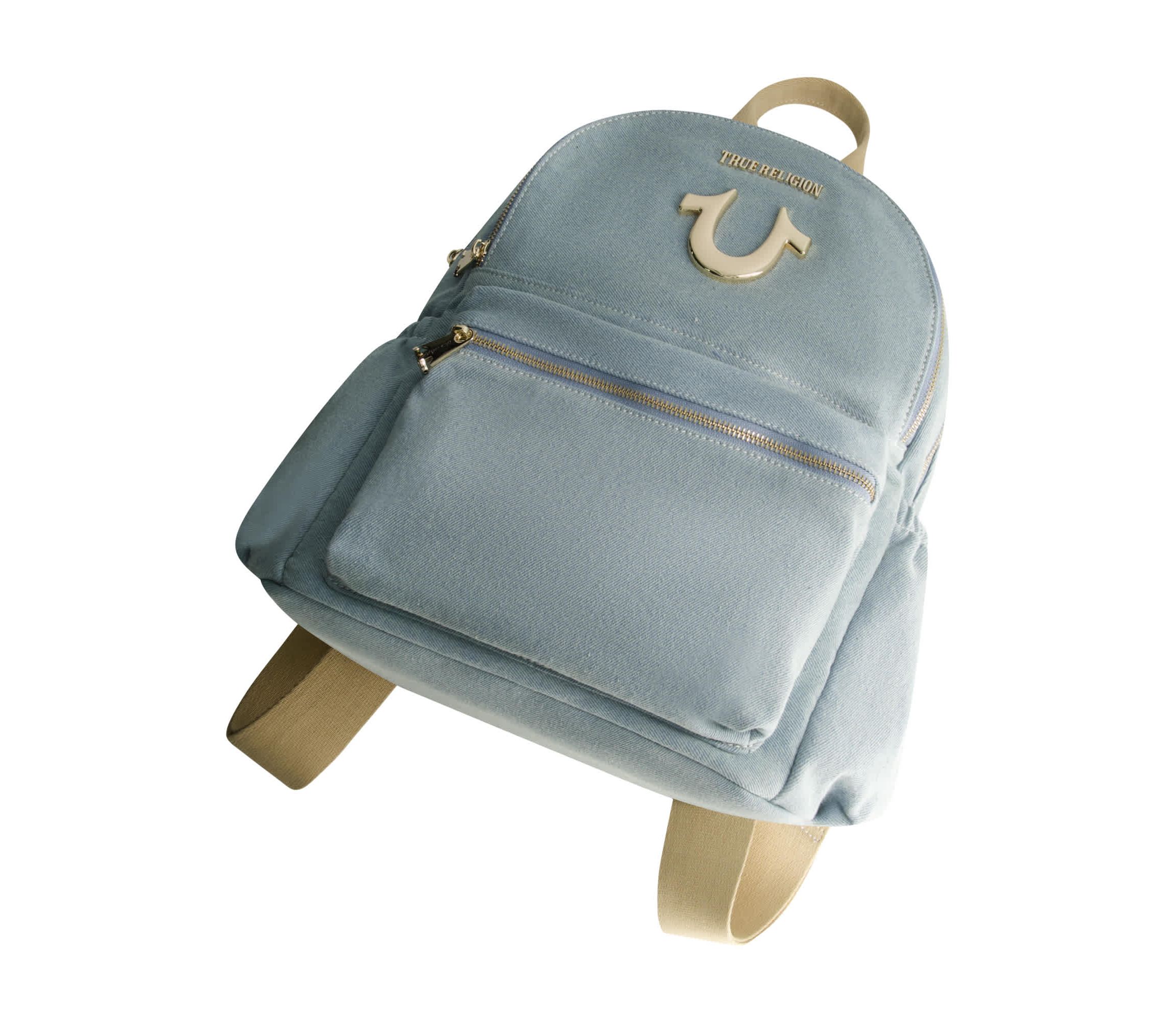 True Religion Zip Pocket Denim Horseshoe Backpack