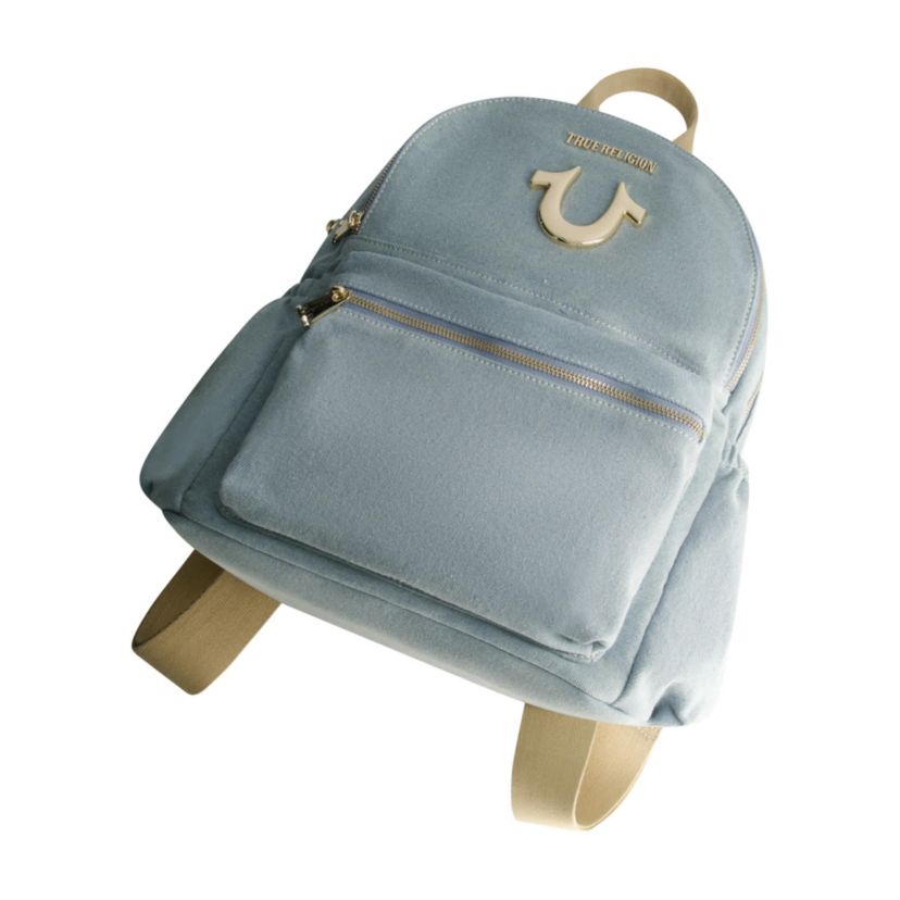 True Religion Zip Pocket Denim Horseshoe Backpack