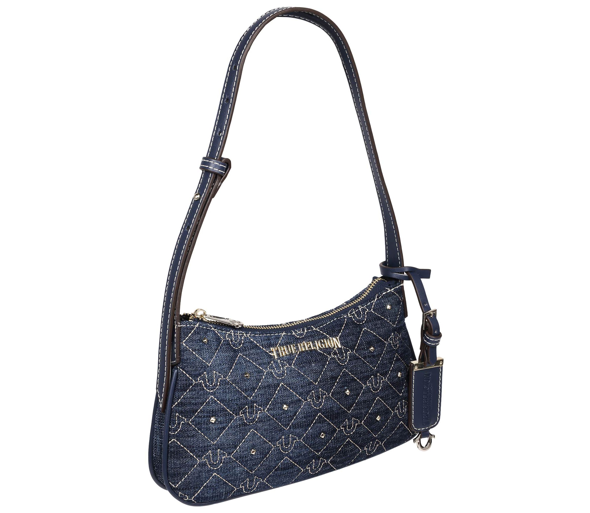 True Religion Studded Denim Shoulder Bag