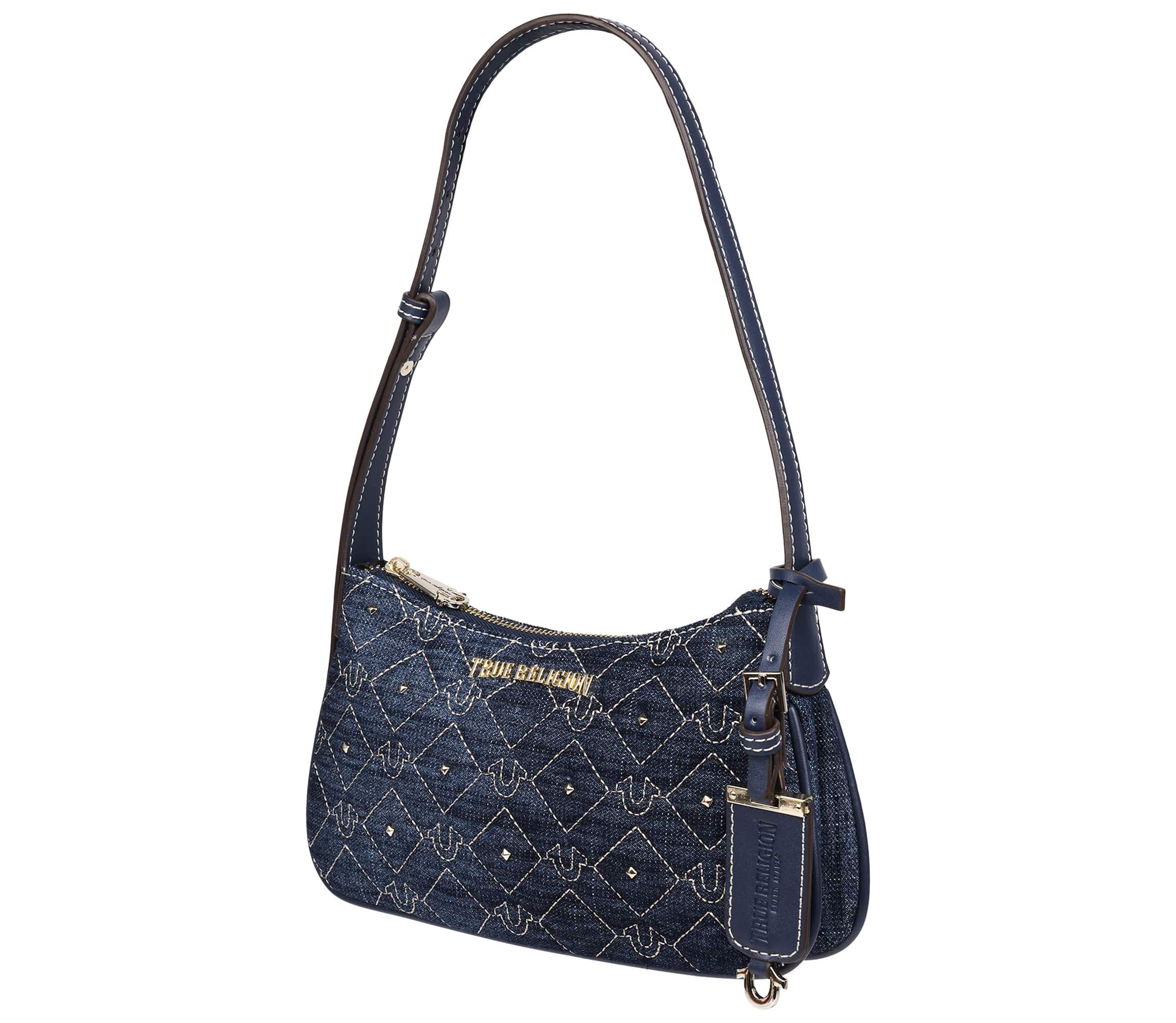 True Religion Studded Denim Shoulder Bag