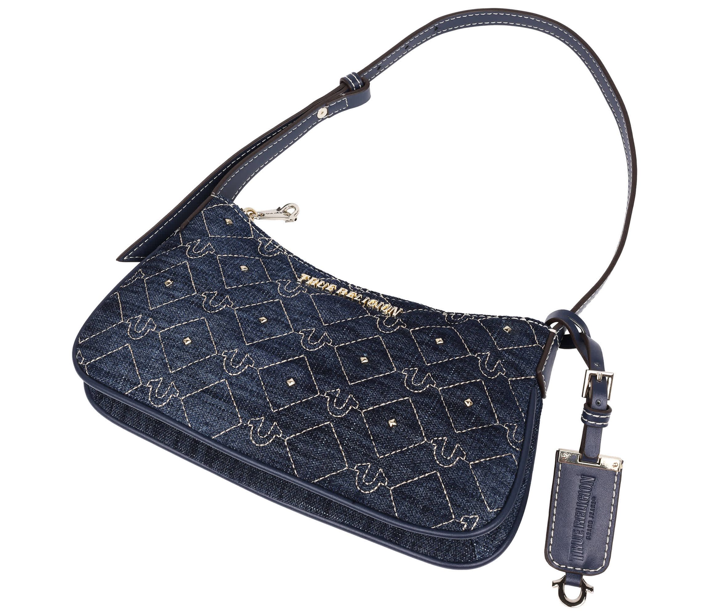 True Religion Studded Denim Shoulder Bag