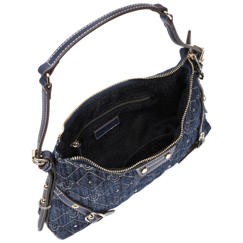 True Religion Studded Denim Chain Shoulder Bag