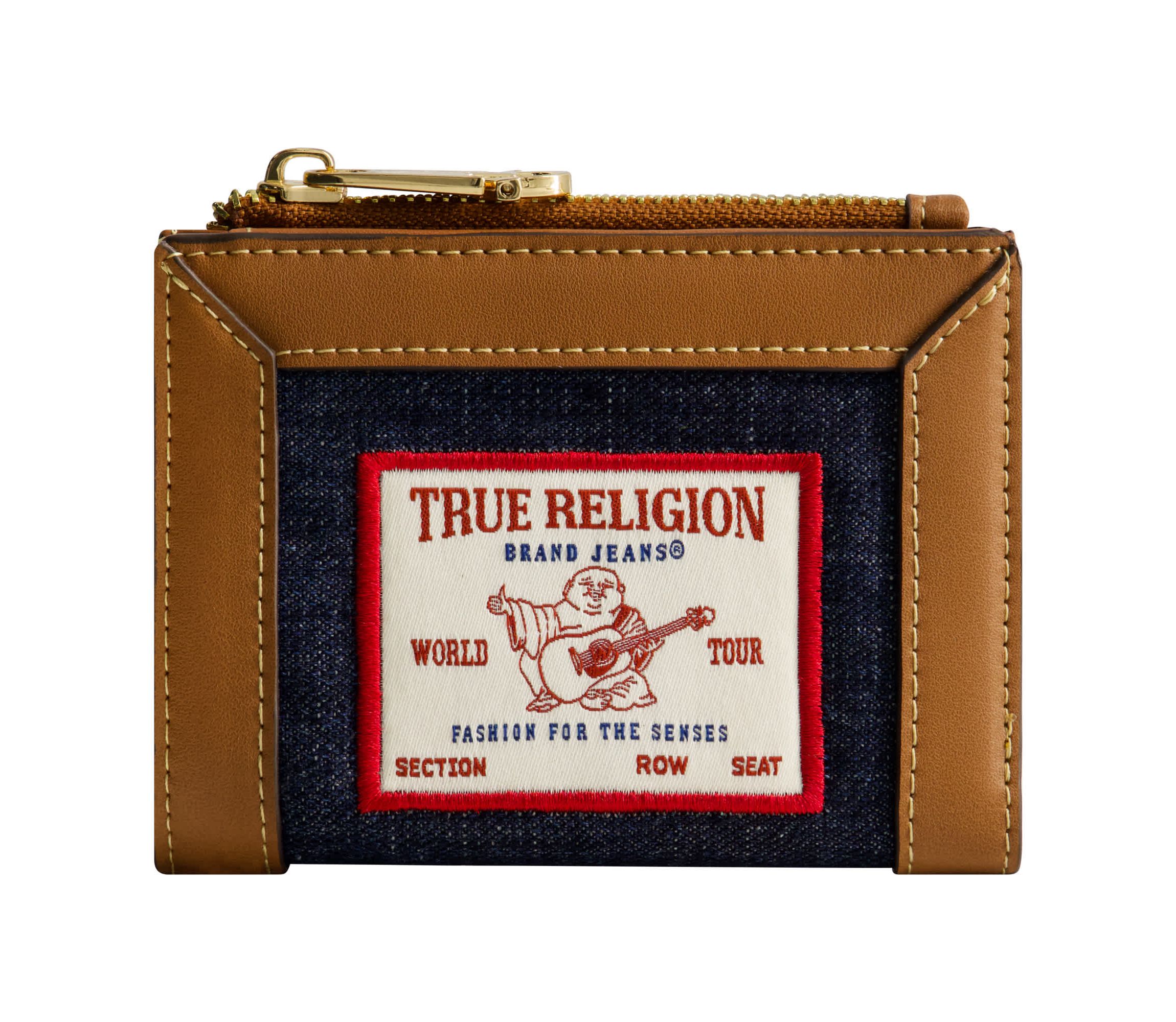 True Religion Buddha Patch Small Denim Wallet