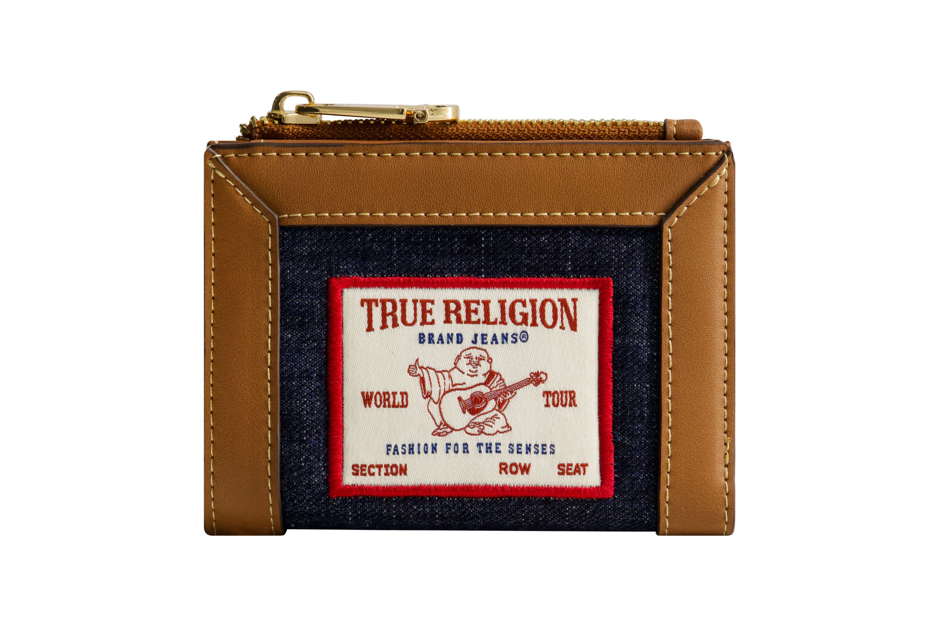 True Religion Buddha Patch Small Denim Wallet