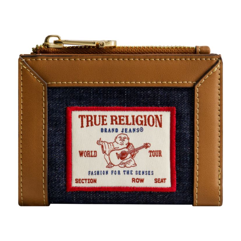 True Religion Buddha Patch Small Denim Wallet