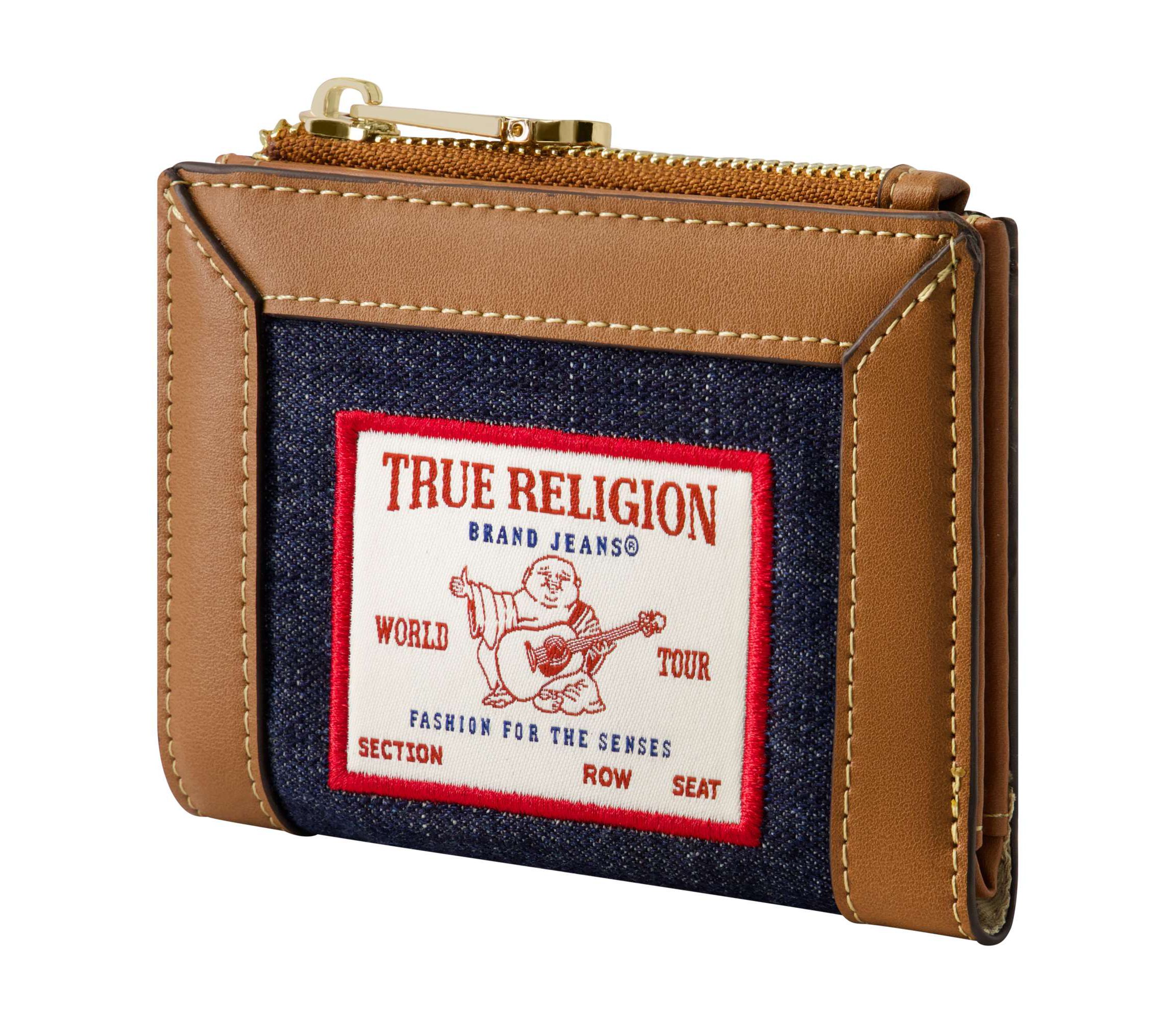 True Religion Buddha Patch Small Denim Wallet