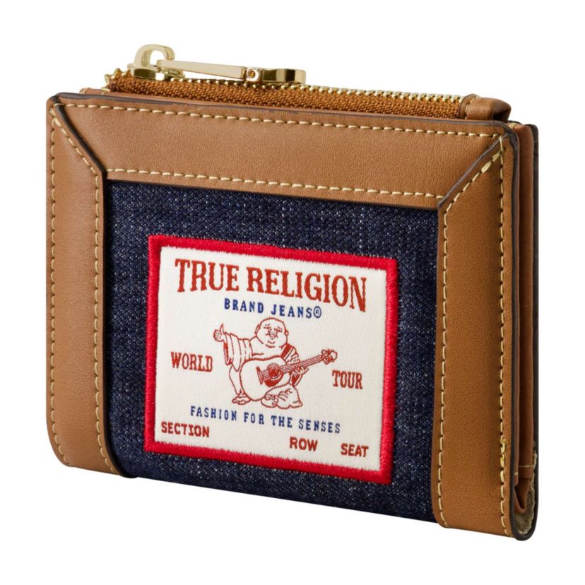 True Religion Buddha Patch Small Denim Wallet