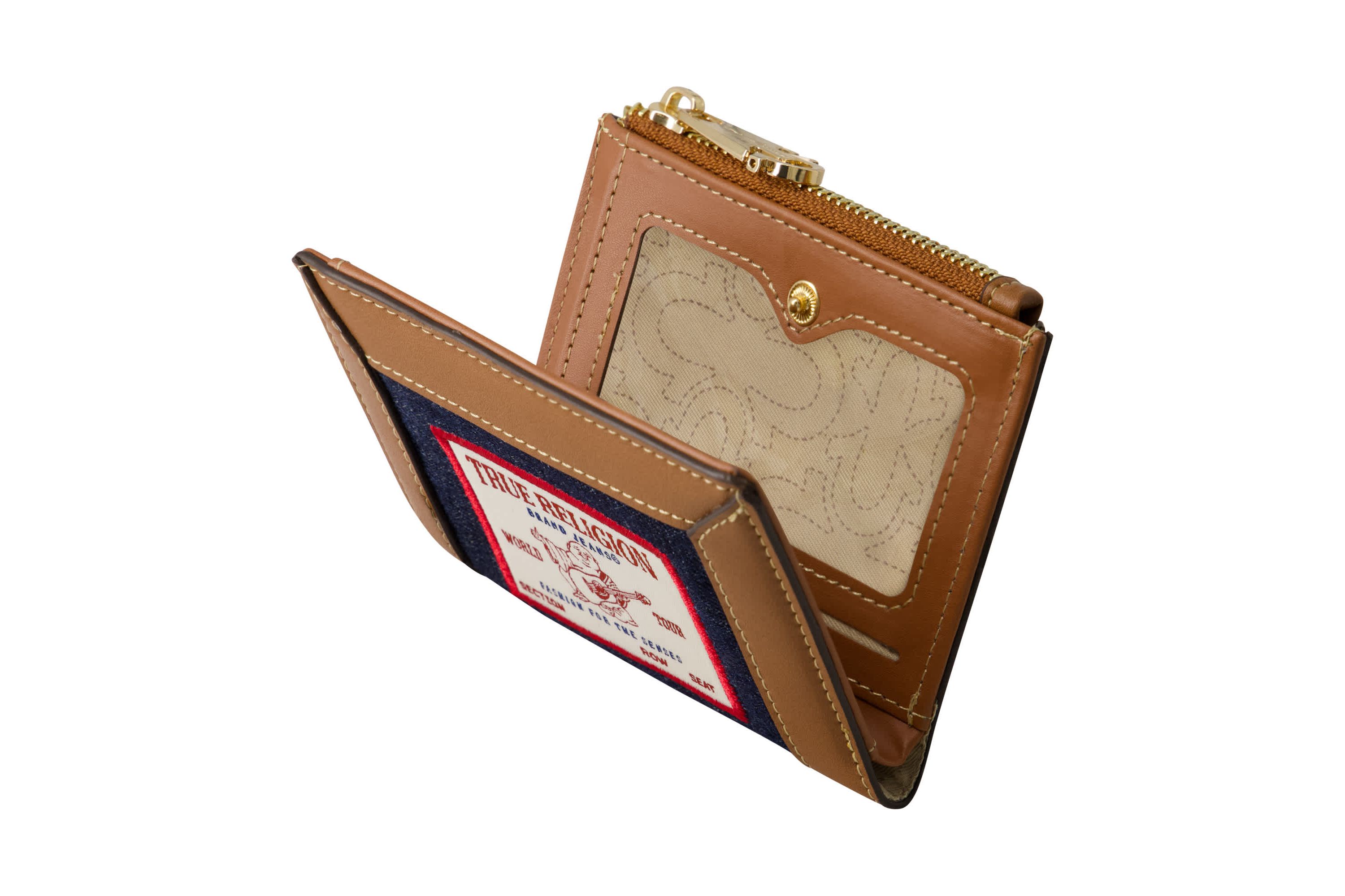 True Religion Buddha Patch Small Denim Wallet