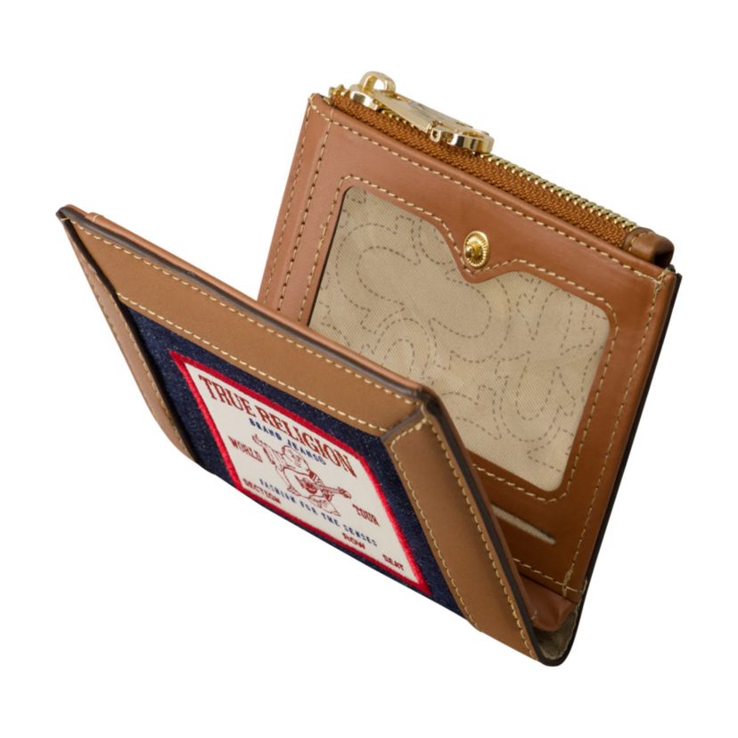 True Religion Buddha Patch Small Denim Wallet