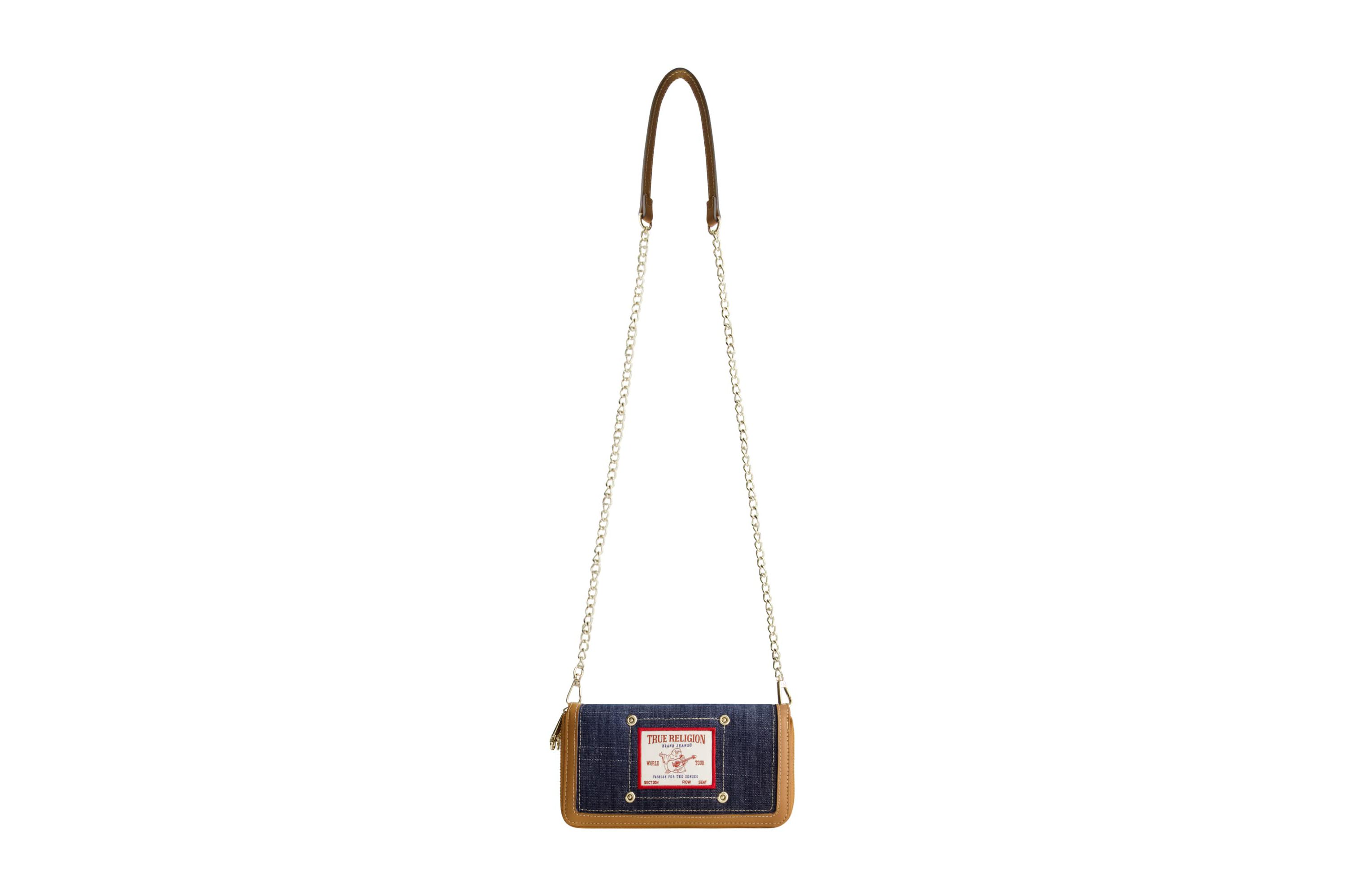 True Religion Buddha Patch Double Zip Chain Wallet