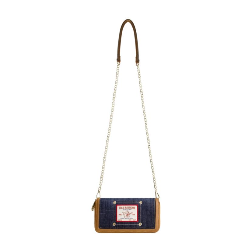 True Religion Buddha Patch Double Zip Chain Wallet
