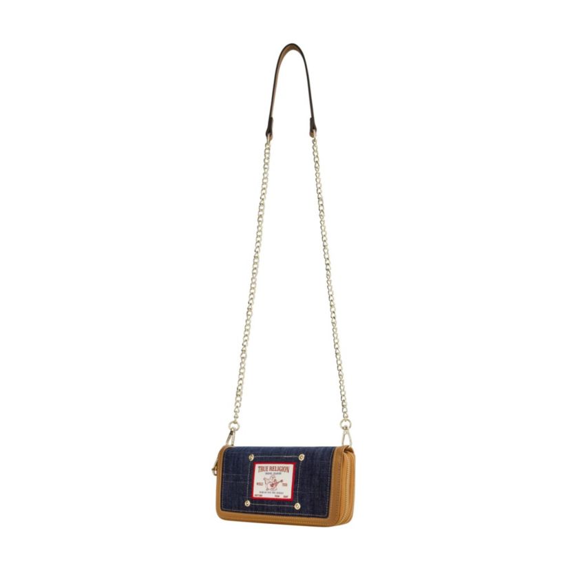 True Religion Buddha Patch Double Zip Chain Wallet