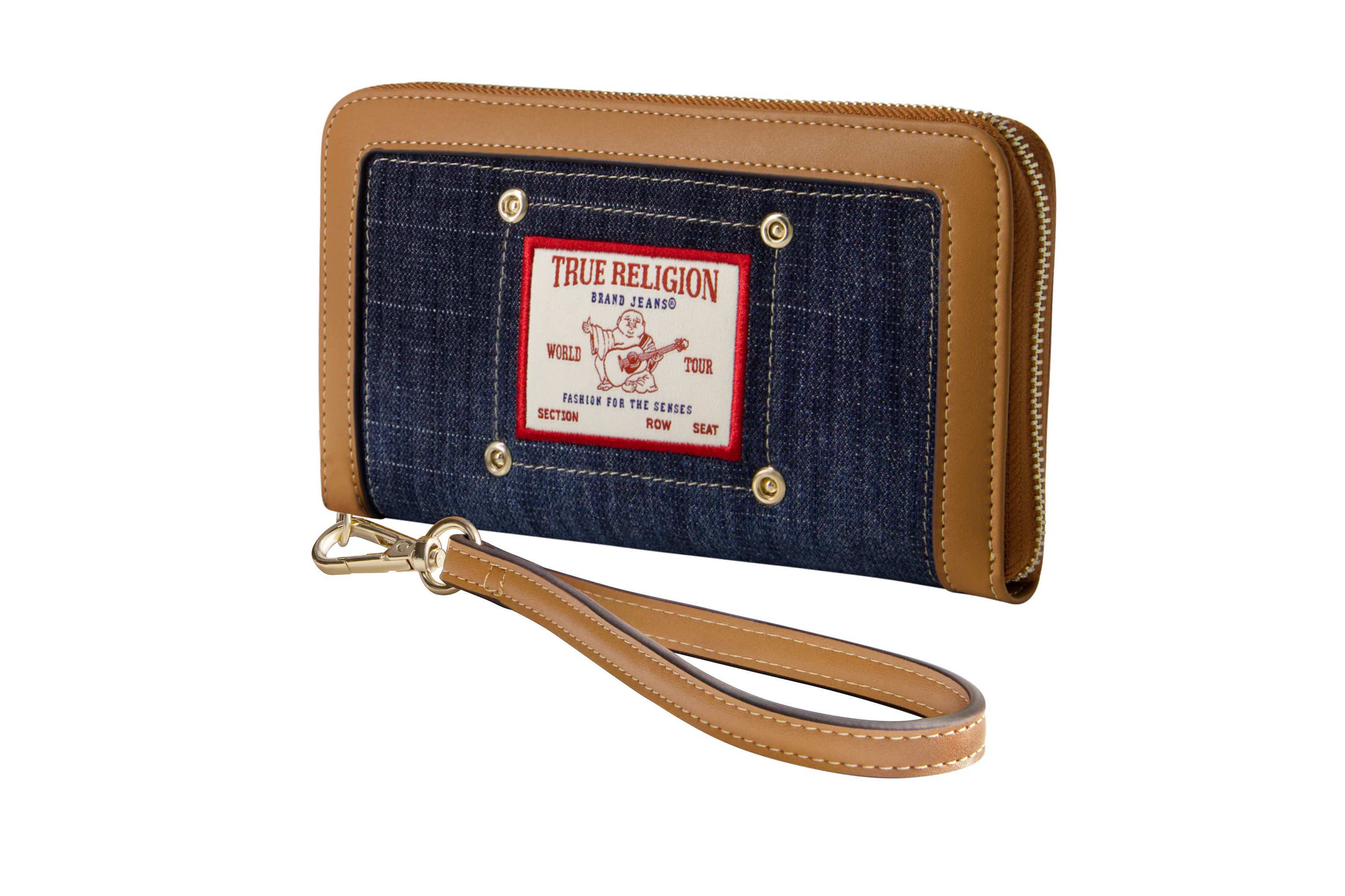 True Religion Buddha Patch Zip Around Wristlet