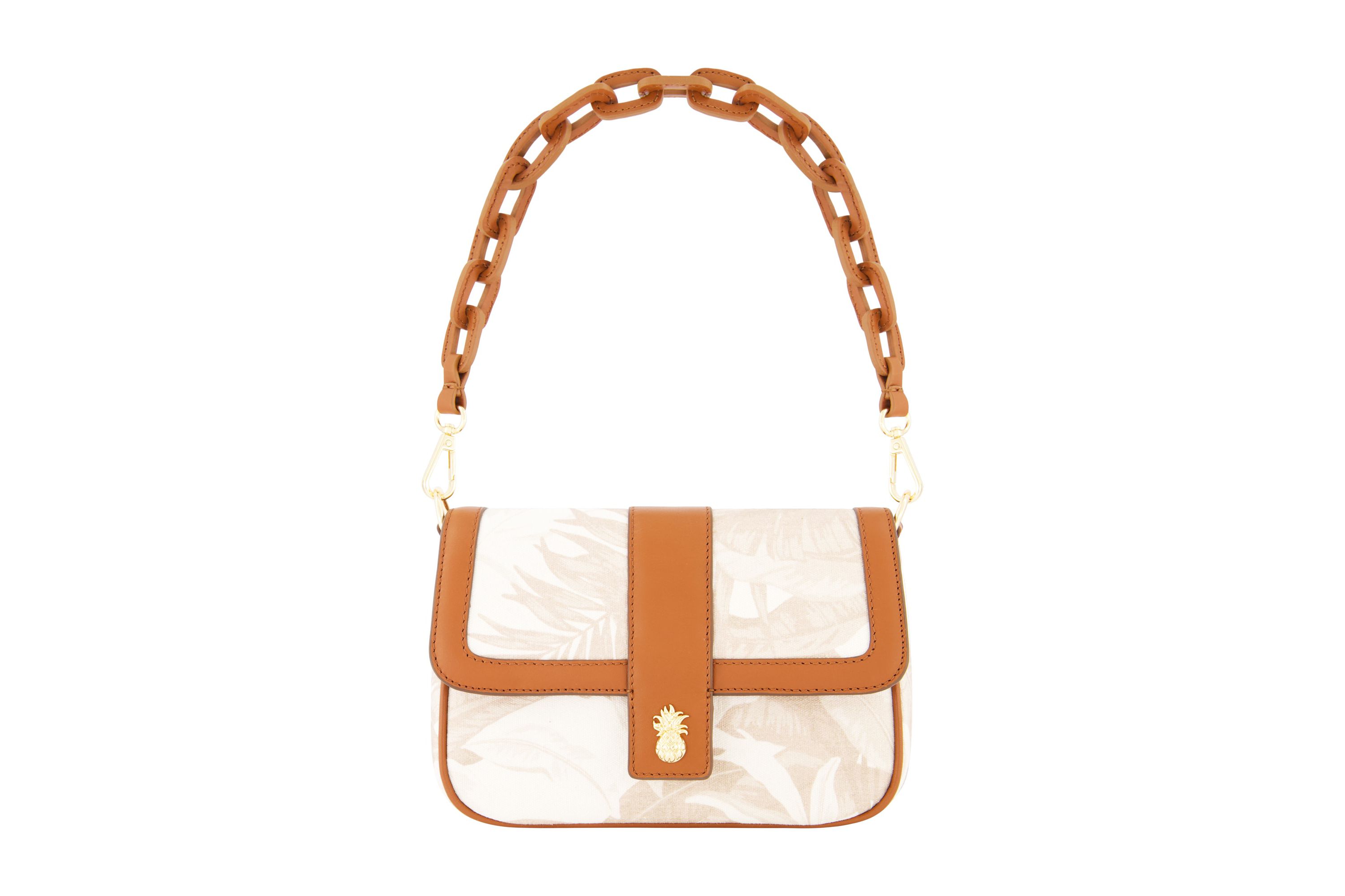Tommy Bahama Leather Trim Floral Crossbody Flap