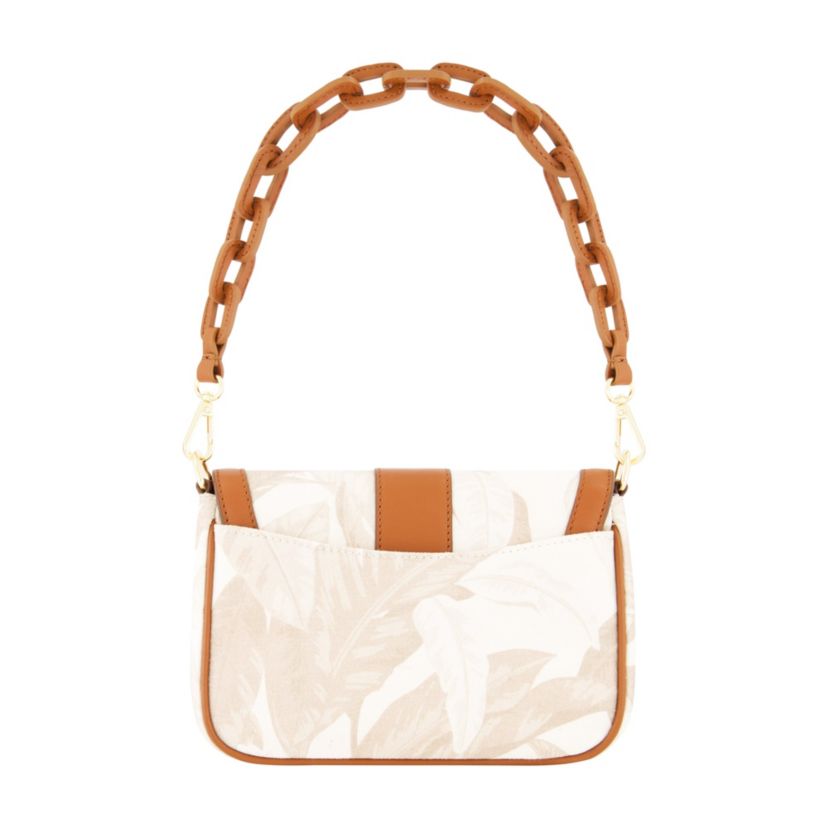 Tommy Bahama Leather Trim Floral Crossbody Flap