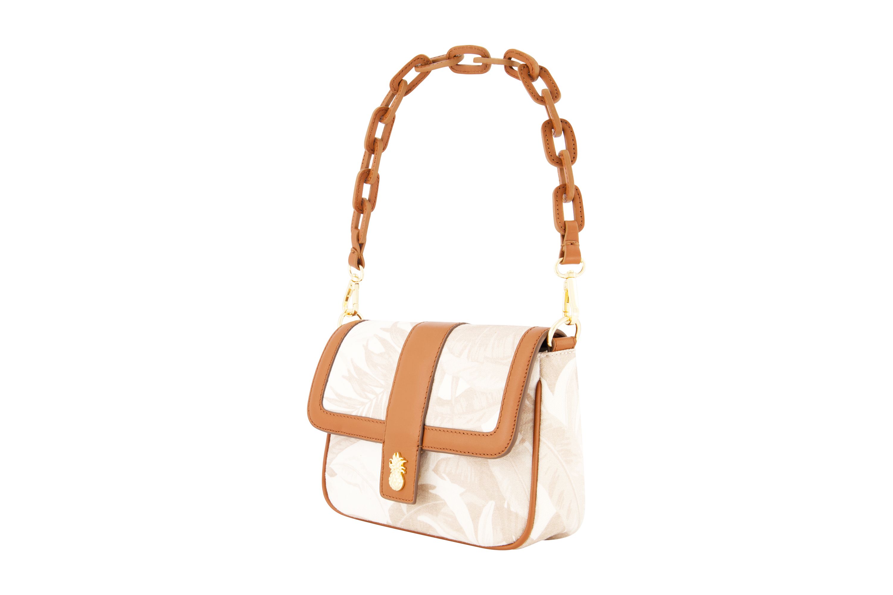Tommy Bahama Leather Trim Floral Crossbody Flap