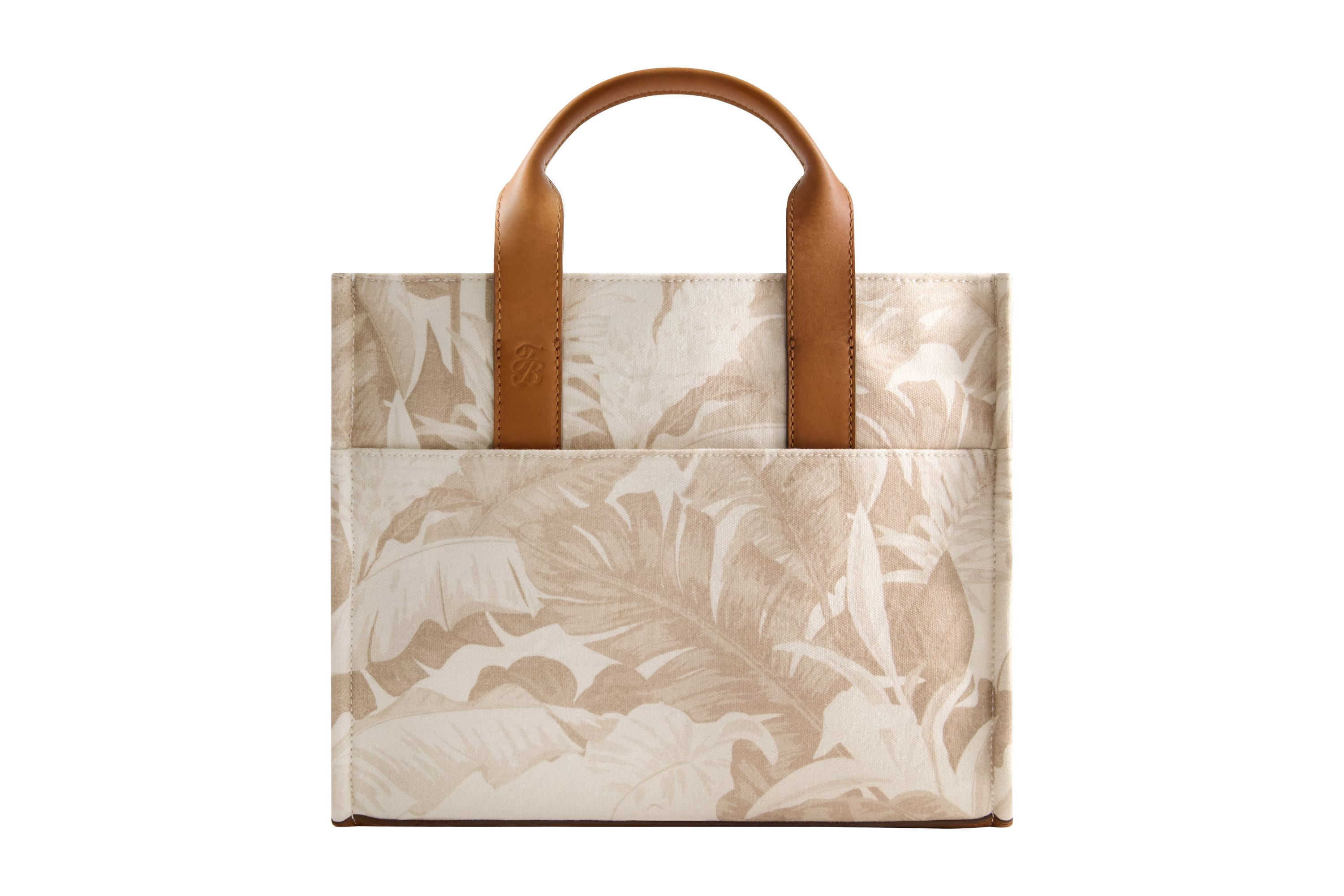Tommy Bahama Leather Trim Medium Floral Tote