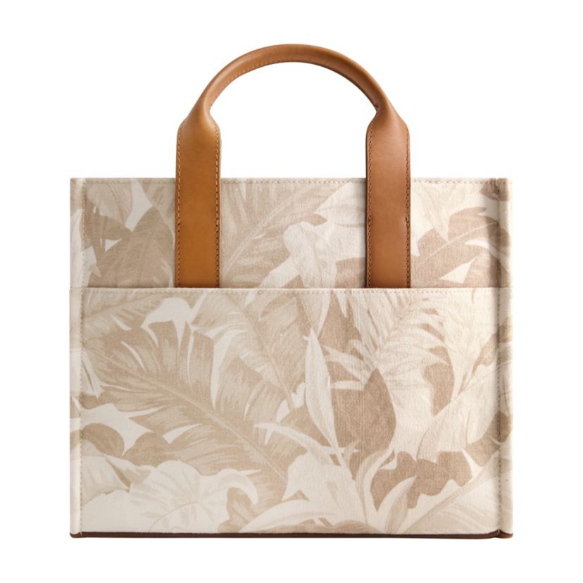 Tommy Bahama Leather Trim Medium Floral Tote