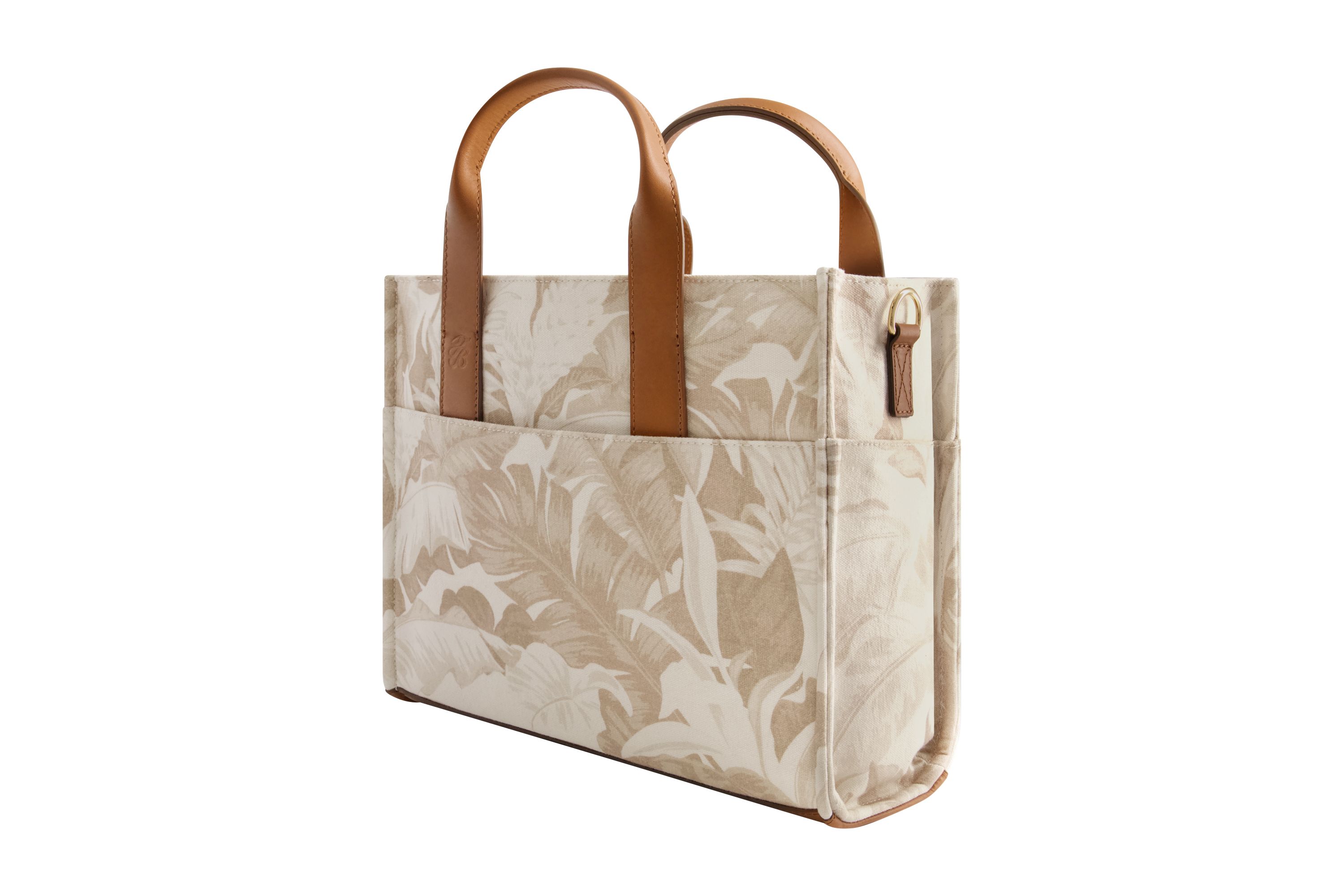 Tommy Bahama Leather Trim Medium Floral Tote